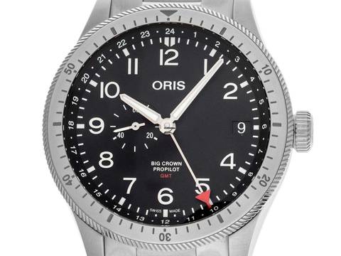  Oris Big Crown ProPilot GMT Small Second Ref.01 7487756 4064 2023 Full Set wie Neu Vintage Big Crown ProPilot GMT Small Second 