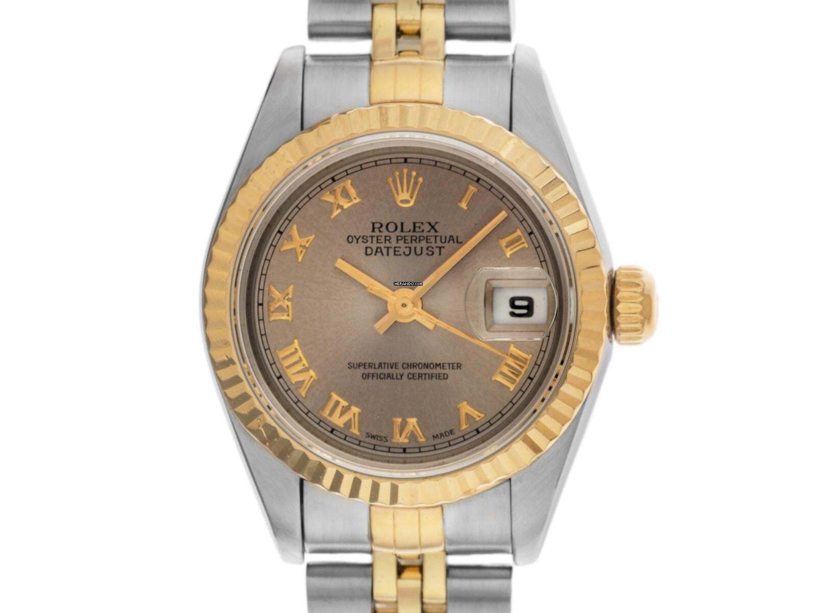 Thumbnail von Rolex Lady-Datejust Ref.79173 1998 Full Set sehr gut Vintage Datejust Lady Rhodium