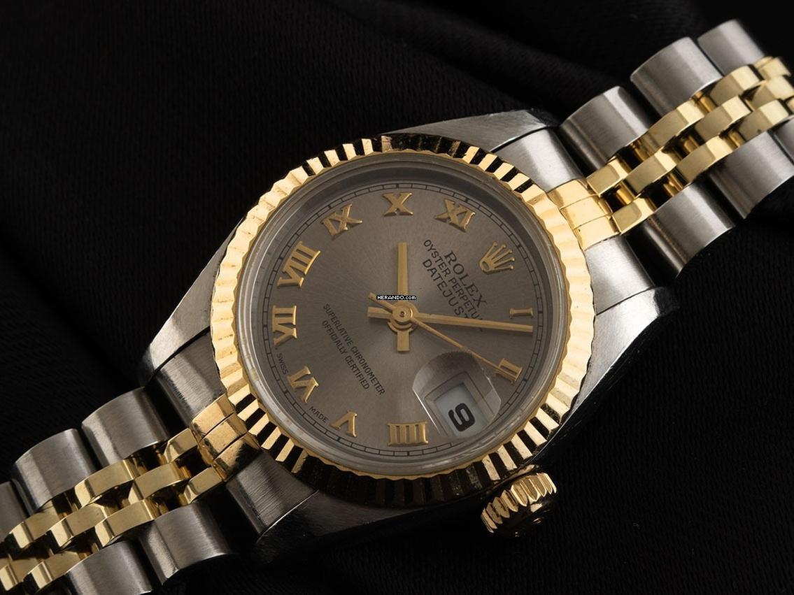 Thumbnail von Rolex Lady-Datejust Ref.79173 1998 Full Set sehr gut Vintage Datejust Lady Rhodium