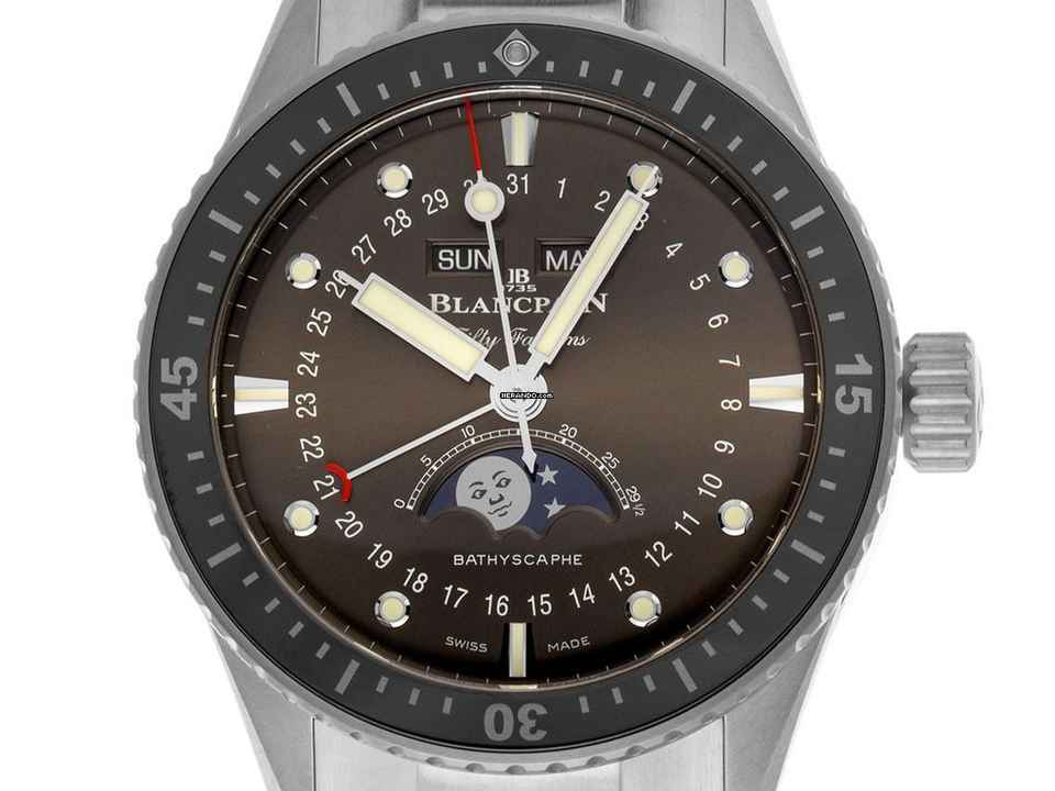  Blancpain Fifty Fathoms Bathyscaphe Ref.5054 1110 71S Full Set Ungetragen Fifty Fathoms Bathyscaphe Quantième Complet Phases de Lune 