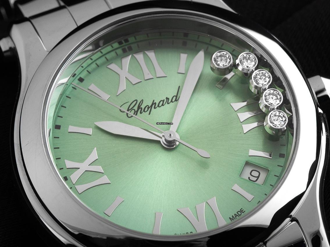 Thumbnail von Chopard Happy Sport Diamanten Ref.278582-3011 2025 Full Set Ungetragen Happy Sport Diamanten Green Dial