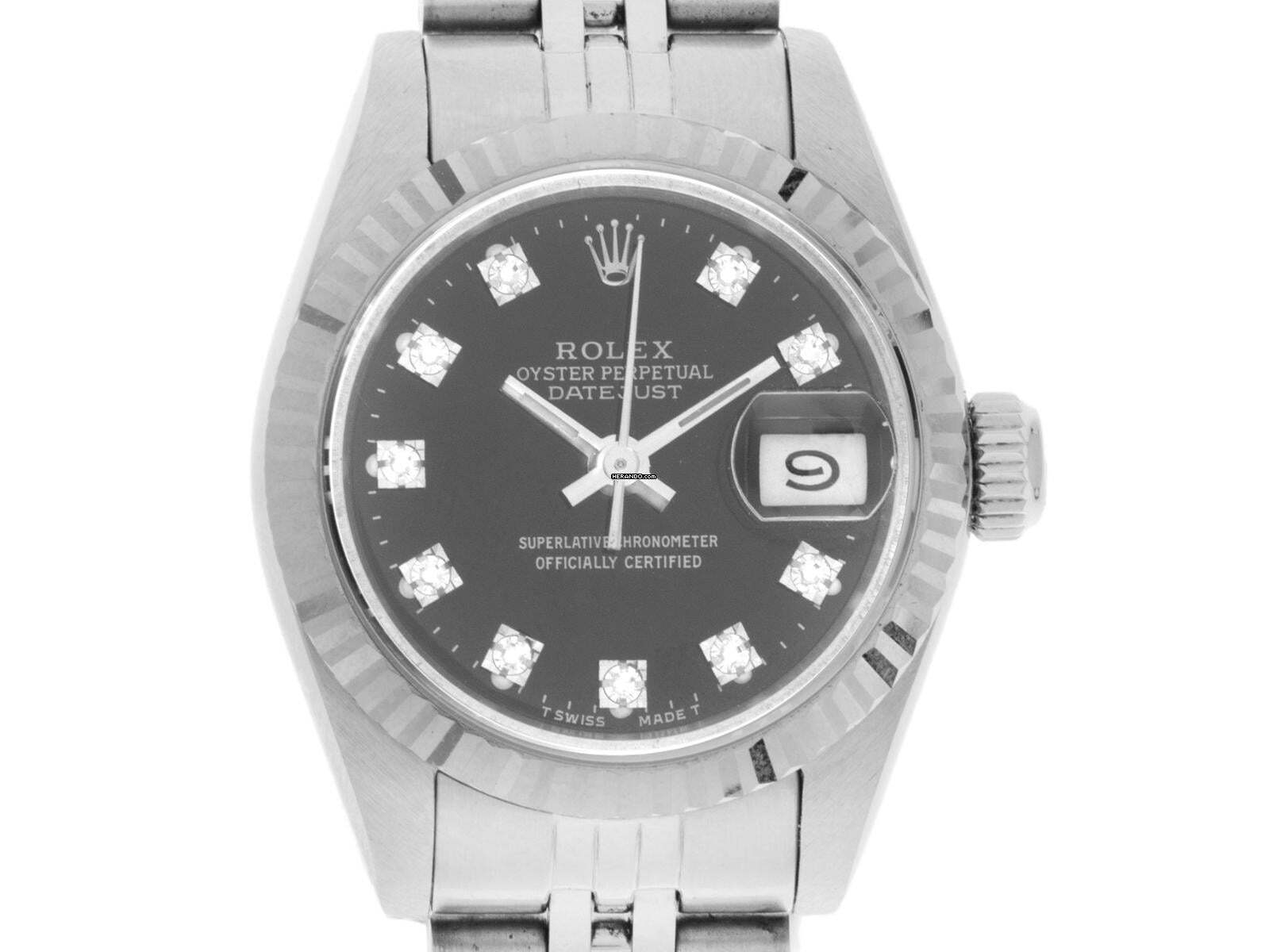 Rolex Lady-Datejust Diamanten Ref.69174 1992 LC 100 Box&Beschreibung sehr gut Vintage Datejust Lady Diamanten open 6/9
