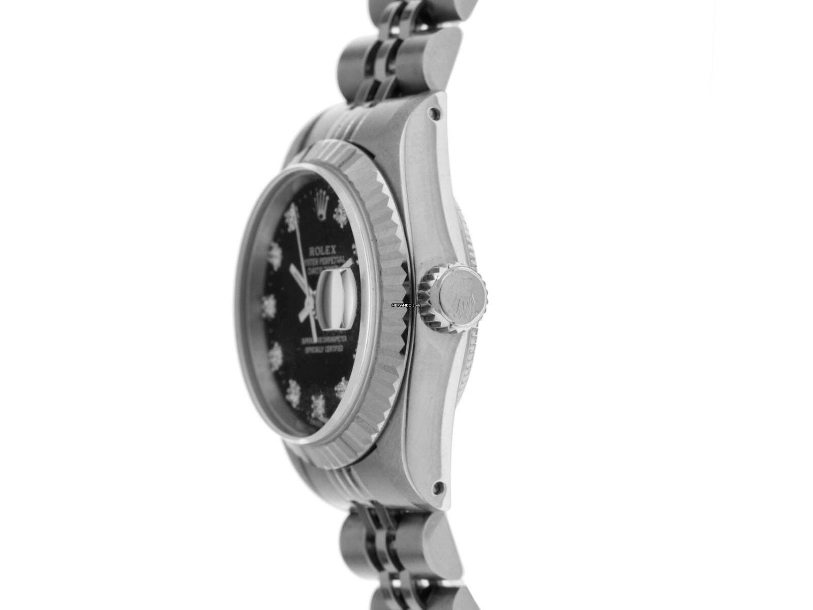 Thumbnail von Rolex Lady-Datejust Diamanten Ref.69174 1992 LC 100 Box&Beschreibung sehr gut Vintage Datejust Lady Diamanten open 6/9