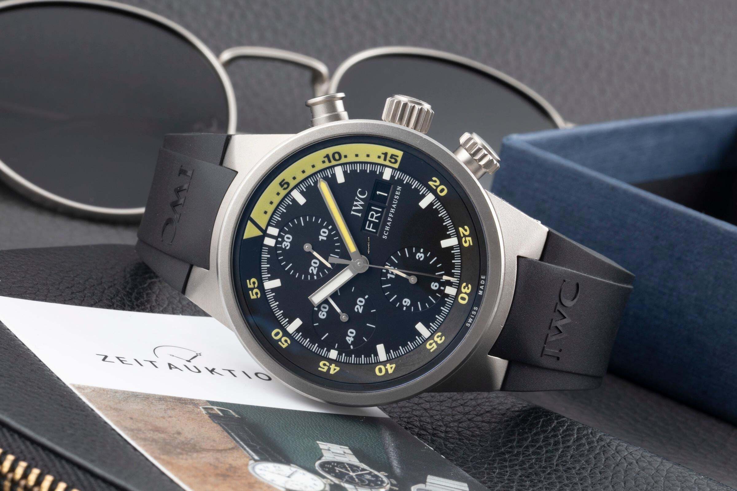 Thumbnail von IWC Aquatimer Chronograph Schaffhausen Aquatimer Chronograph Automatik Titan Ref. IW371918 B&P 2007