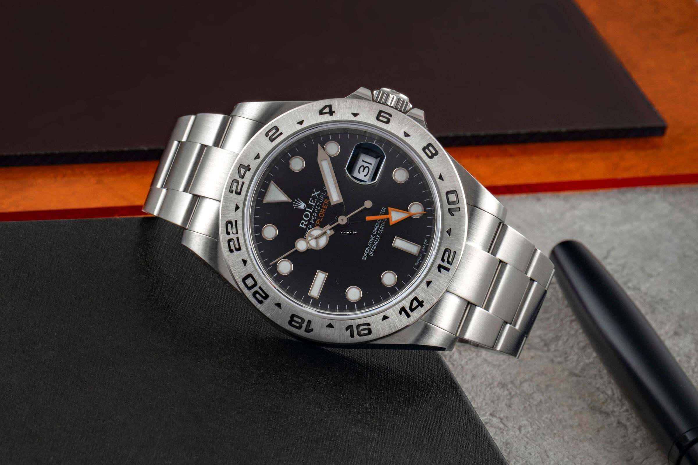 Thumbnail von Rolex Explorer II Black Dial Edelstahl Automatik Herrenuhr Ref. 216570 B&P 2016