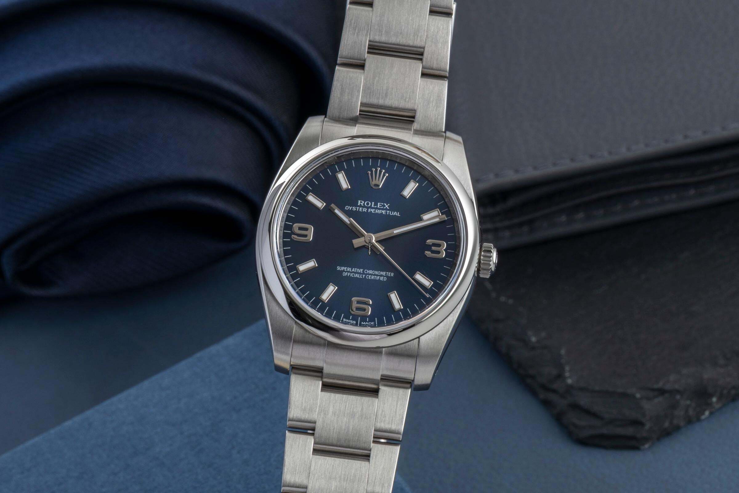  Rolex Air King 34 Blue Dial Oyster Edelstahl Automatik Ref. 114200 