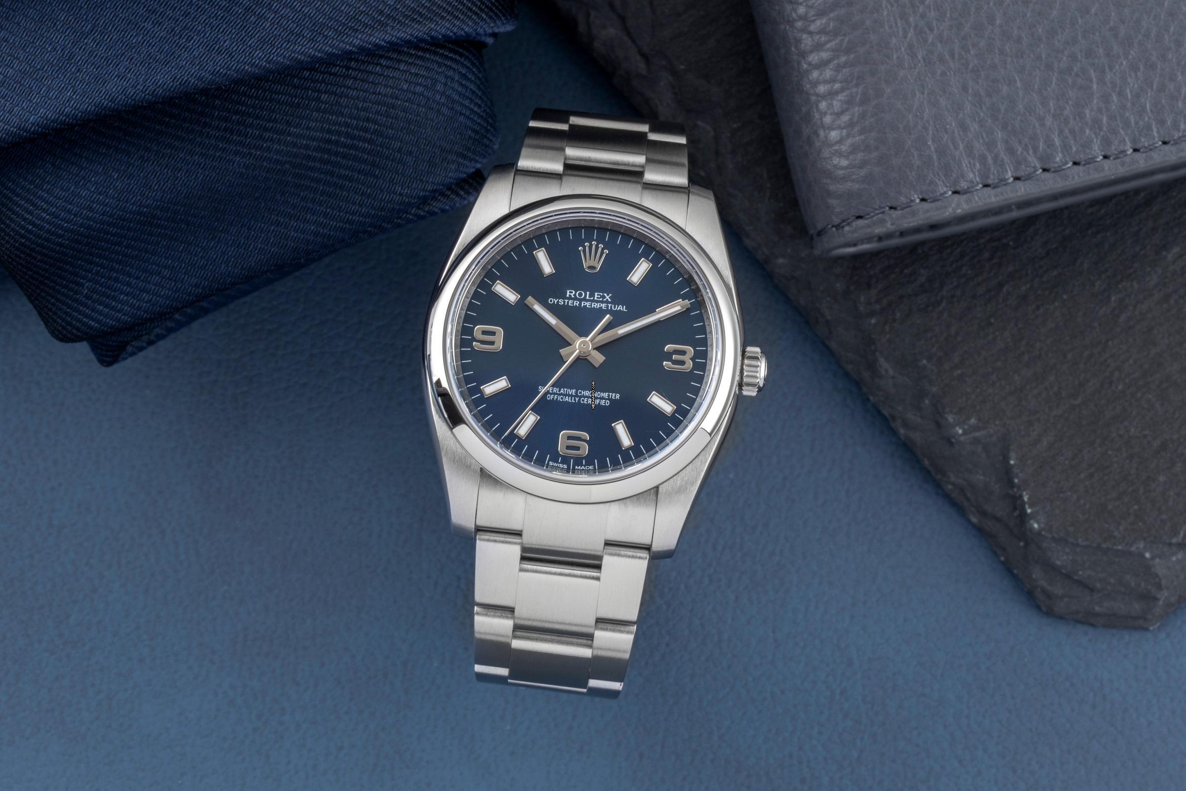 Thumbnail von Rolex Air King 34 Blue Dial Oyster Edelstahl Automatik Ref. 114200