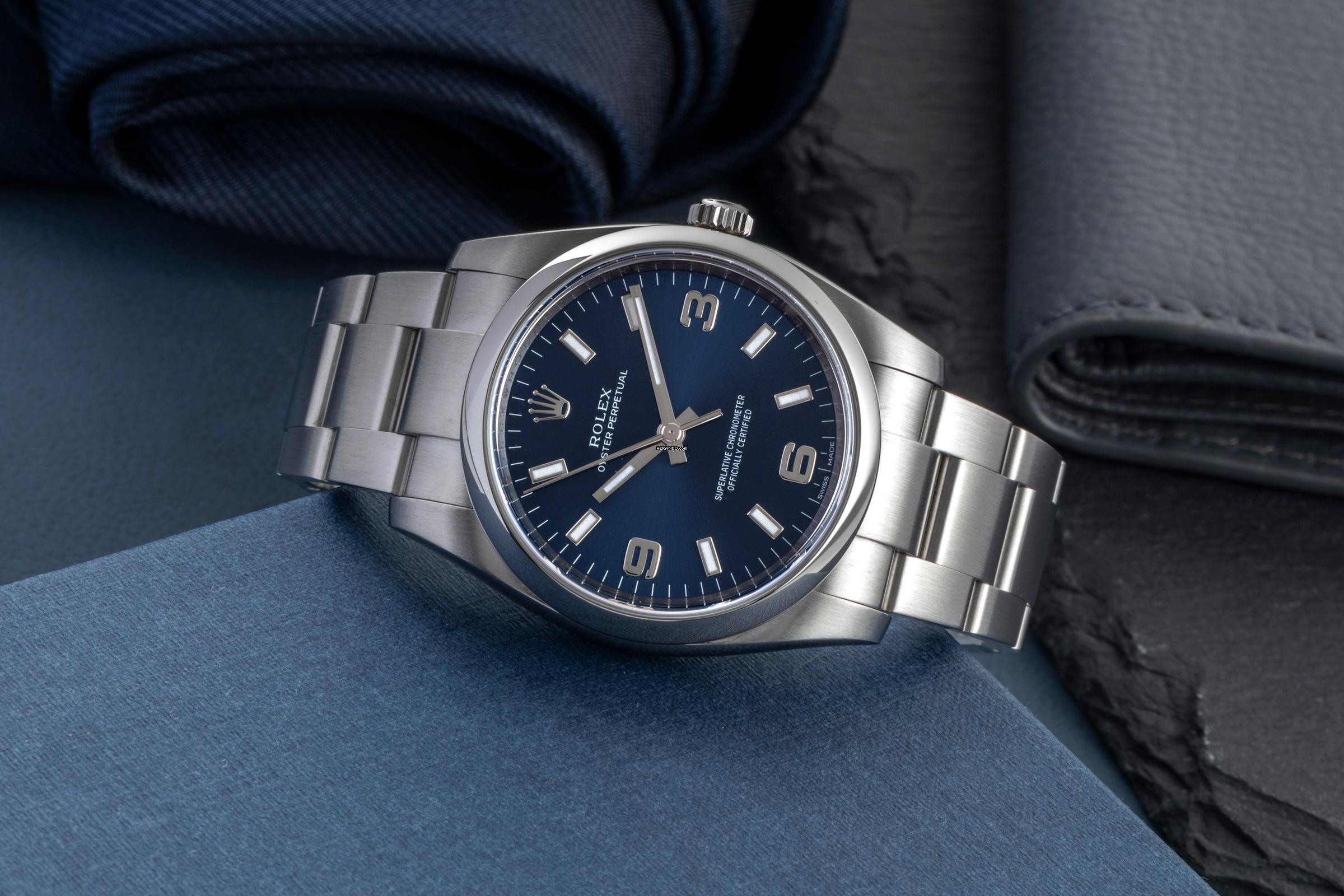 Thumbnail von Rolex Air King 34 Blue Dial Oyster Edelstahl Automatik Ref. 114200