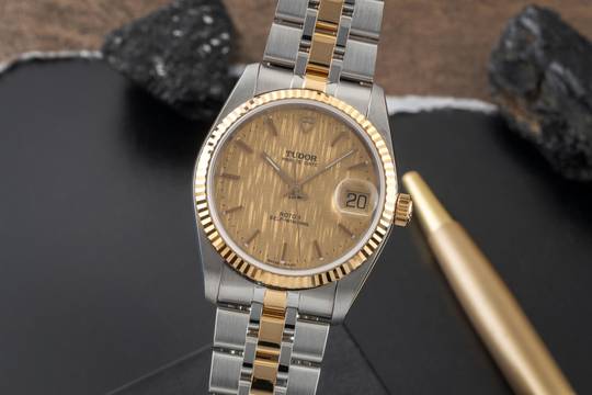  Tudor Prince Date Stahl / Gold Linen Dial Automatik Ref. 74033 Paper 2001 