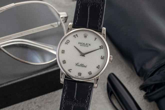  Rolex Cellini 18k (0,750) Weissgold Handaufzug Herrenuhr Ref. 5116 Klassiker 