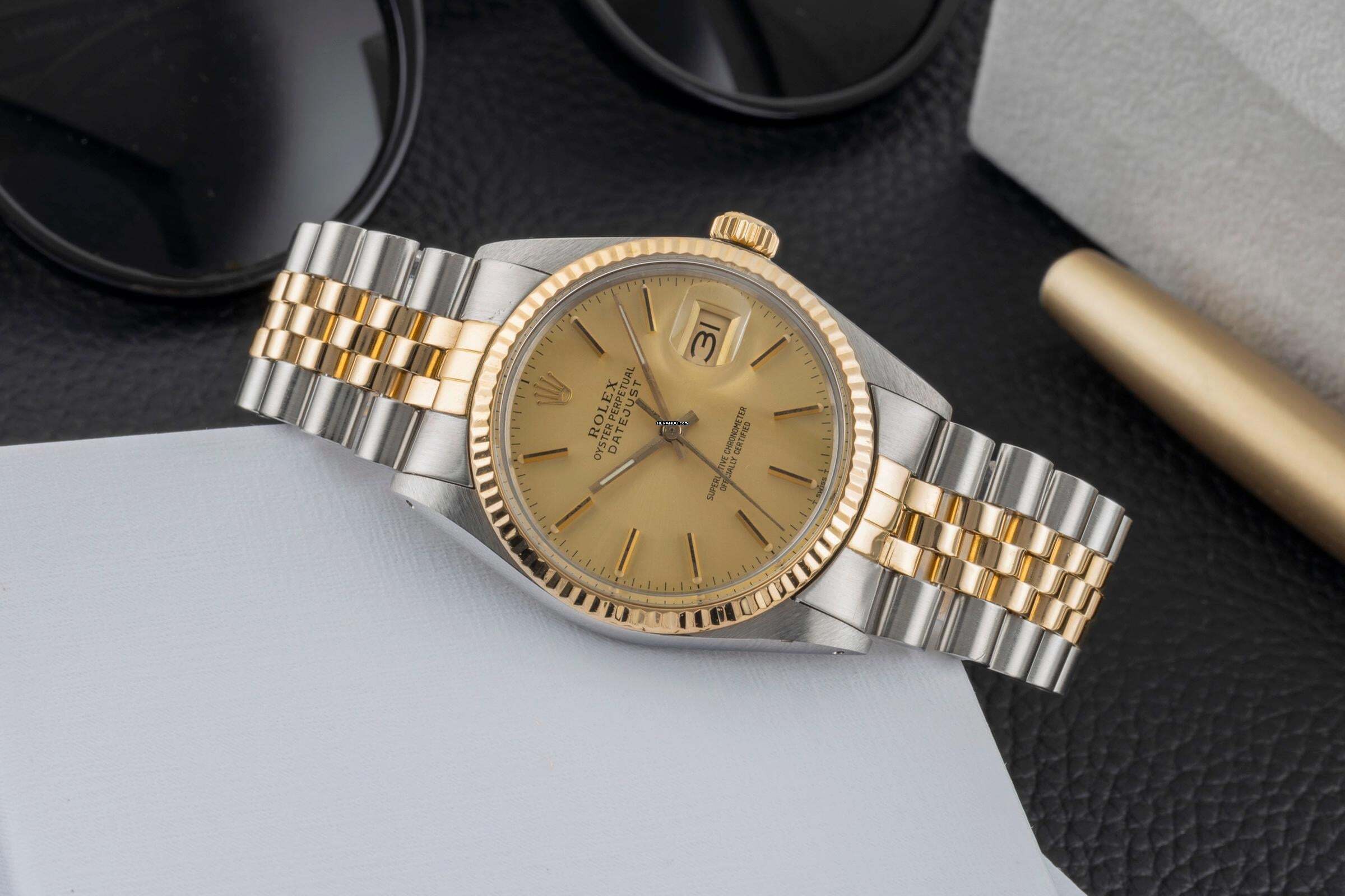 Thumbnail von Rolex Datejust 36 Oyster Perpetual Stahl / Gold Automatik Ref 16013 B&P 1981