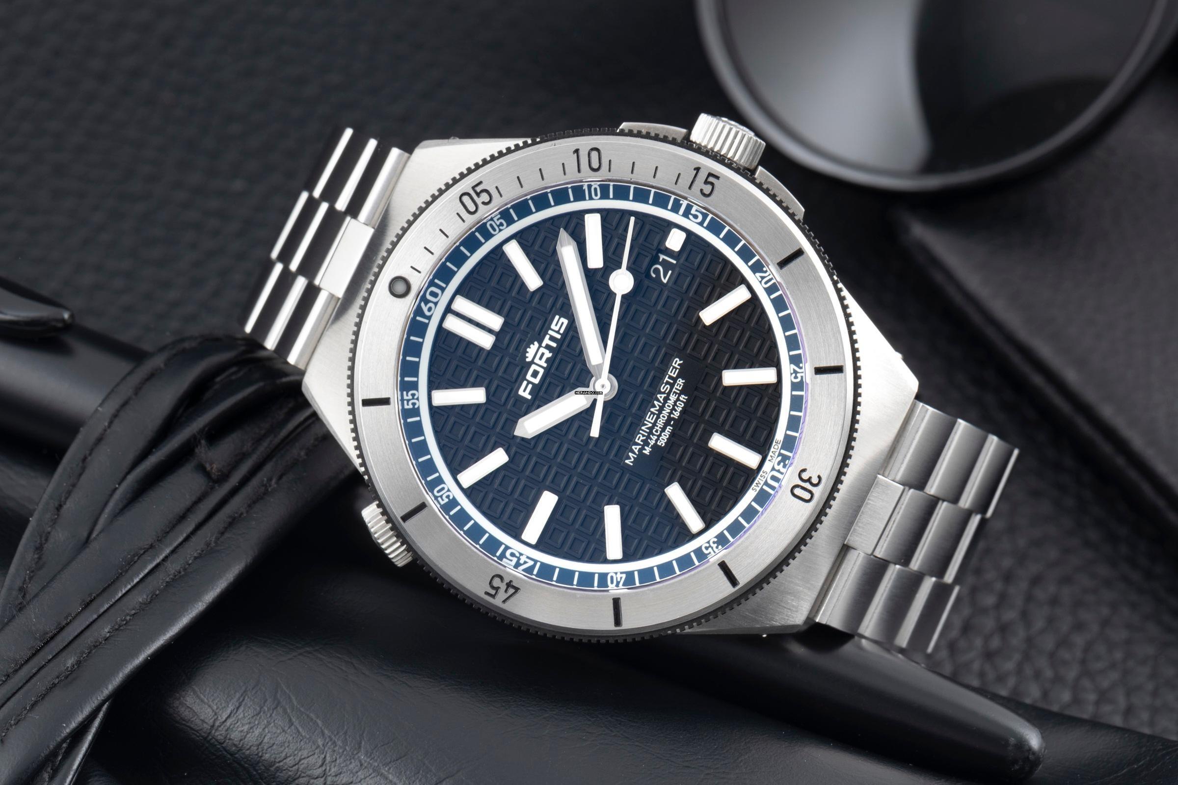 Thumbnail von Fortis Marinemaster M-44 Ocean Blue Stahl Automatik Herrenuhr Ref. F8120022 B&P