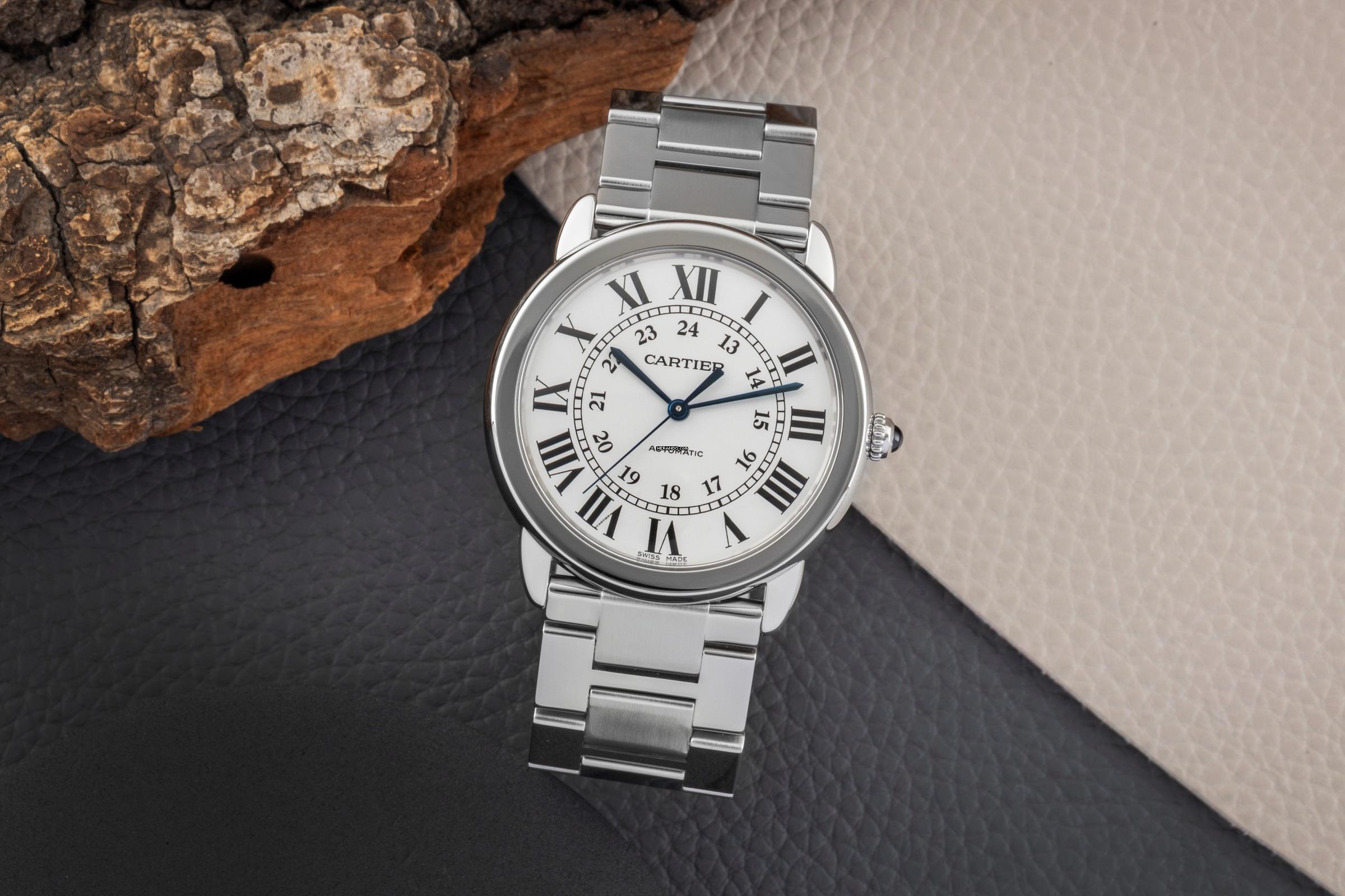 Zegarek męski Cartier Ronde de Cartier Solo De Cartier Automatyczny z datownikiem, stal, ref. WSRN0012