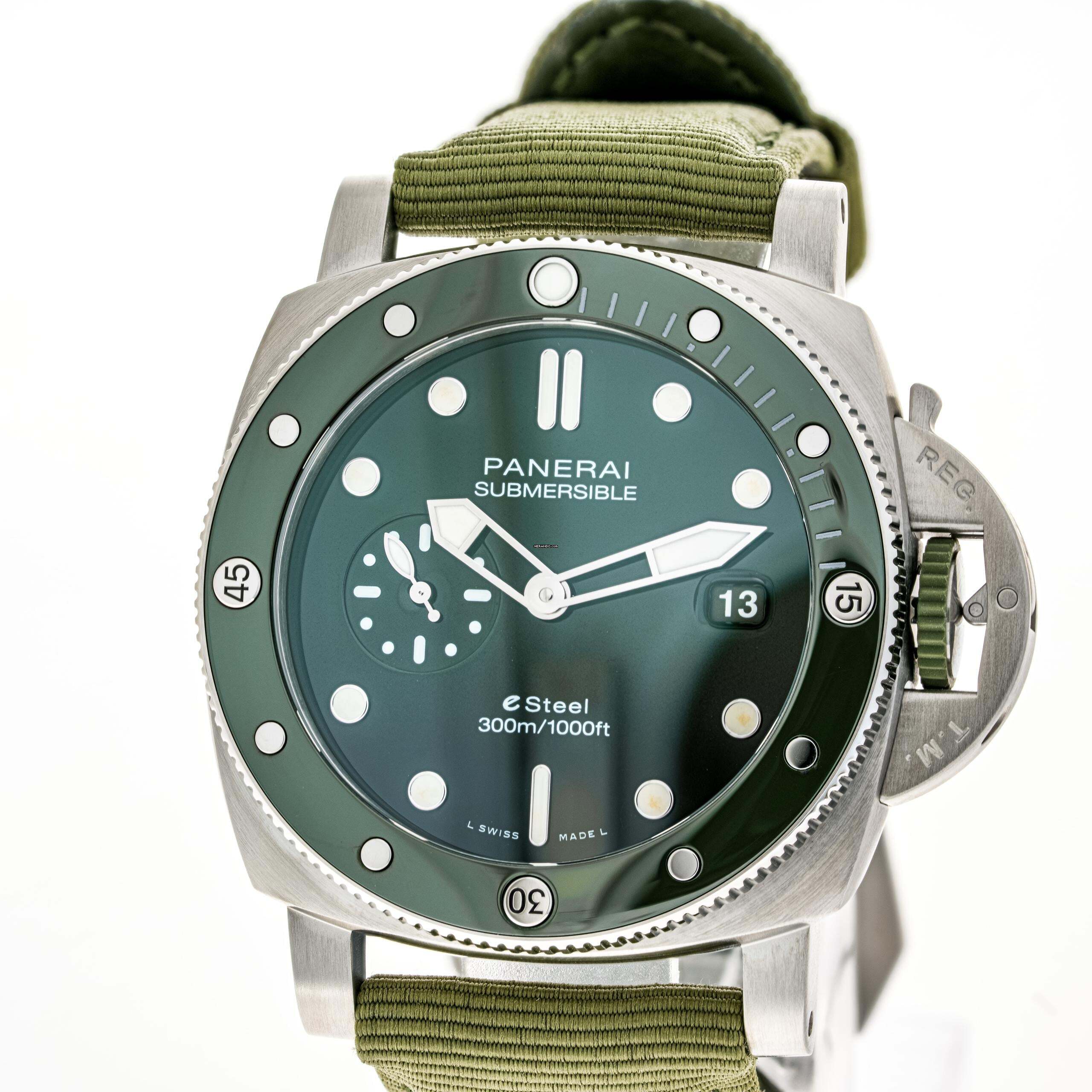  Panerai Submersible Quarantaquattro Verde 44 – PAM 01287 – like NEW – 11/2022 Full Set 