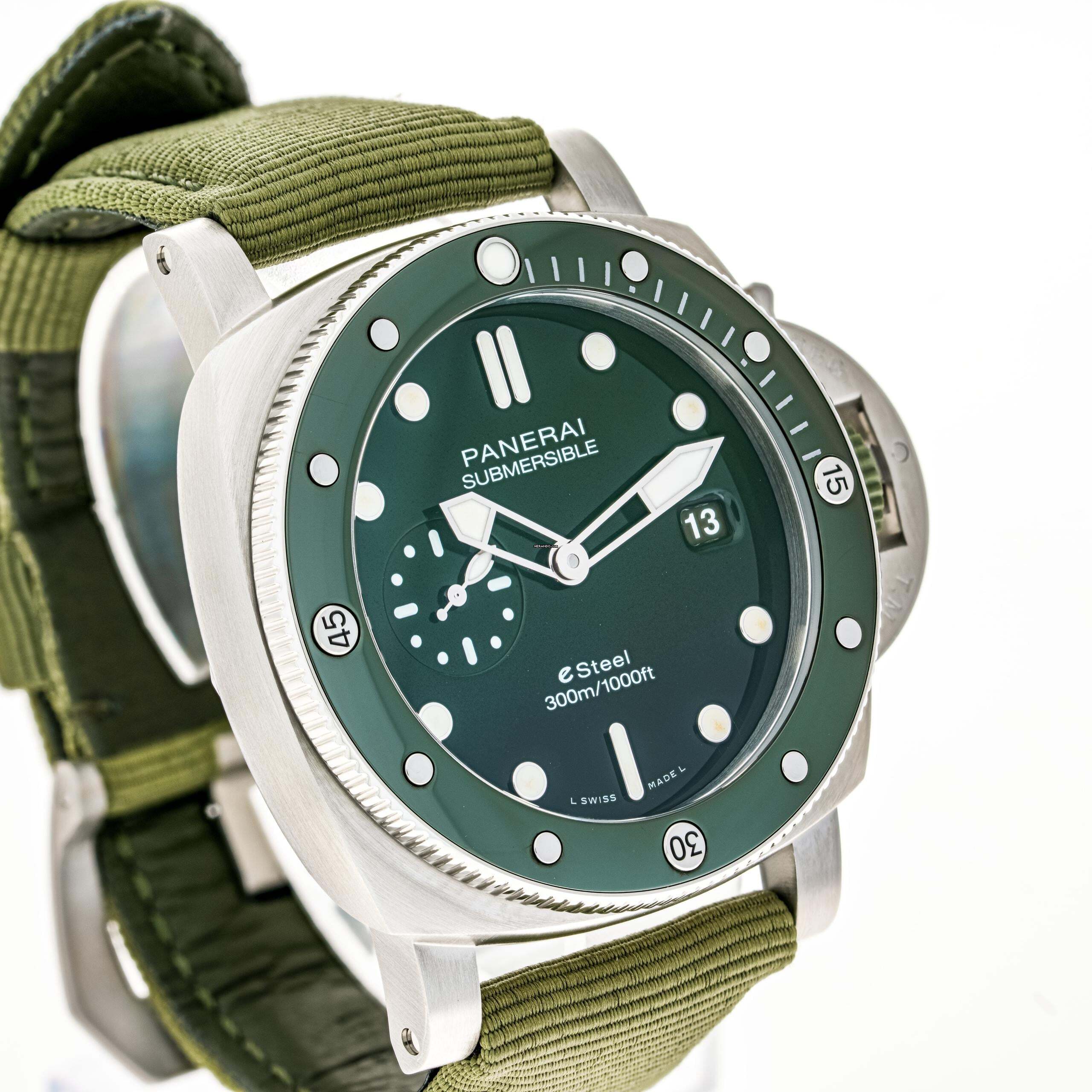 Thumbnail von Panerai Submersible Quarantaquattro Verde 44 – PAM 01287 – like NEW – 11/2022 Full Set