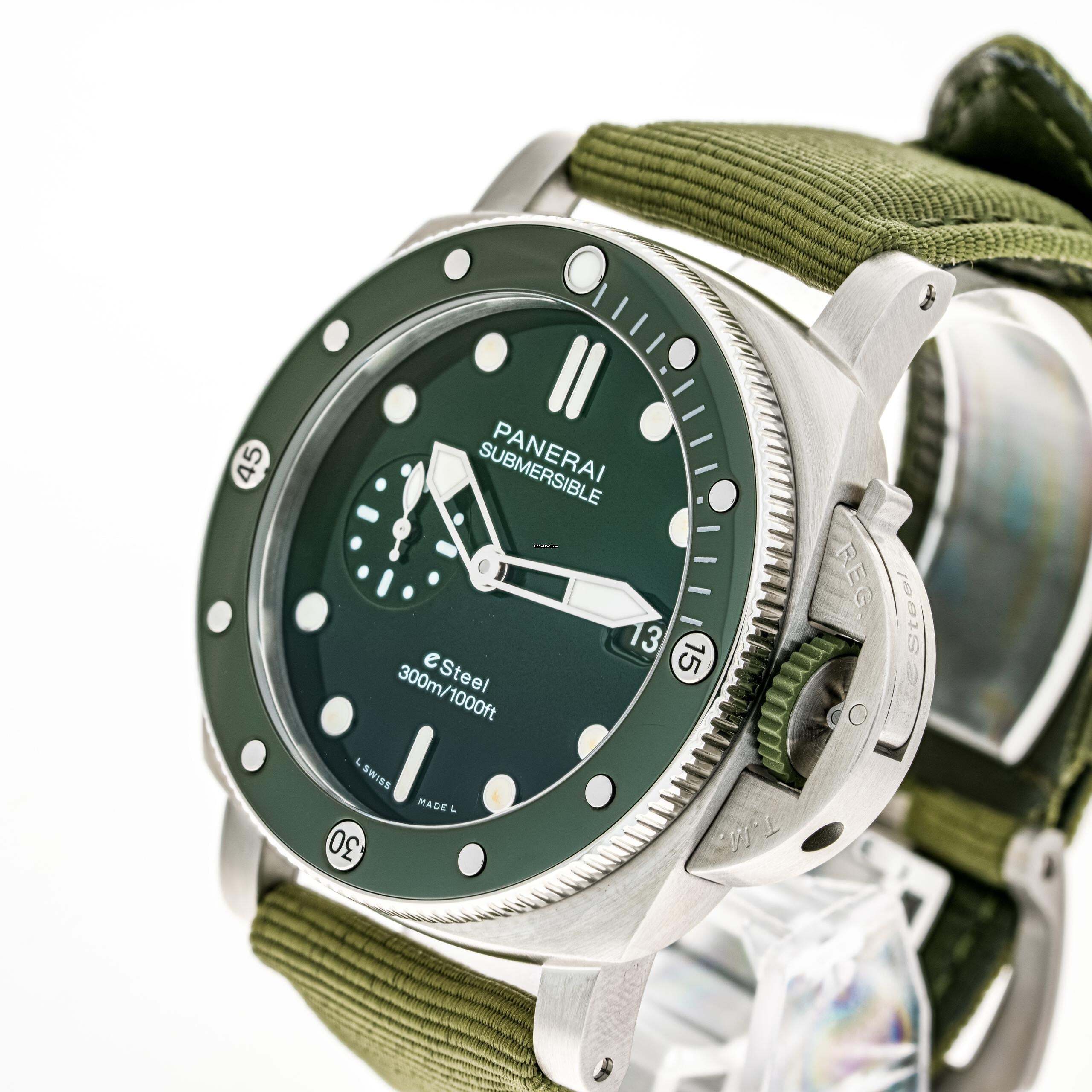 Thumbnail von Panerai Submersible Quarantaquattro Verde 44 – PAM 01287 – like NEW – 11/2022 Full Set