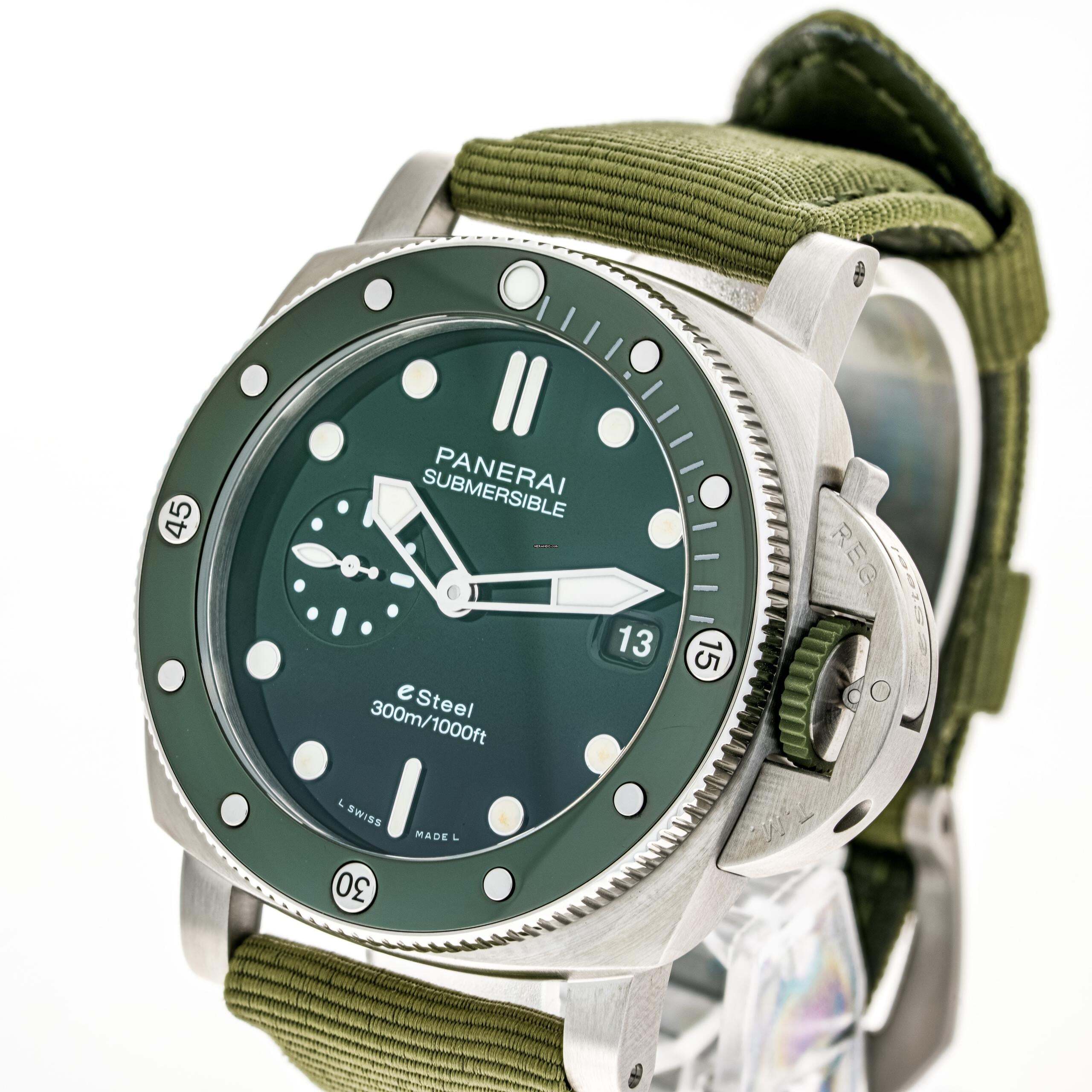 Thumbnail von Panerai Submersible Quarantaquattro Verde 44 – PAM 01287 – like NEW – 11/2022 Full Set