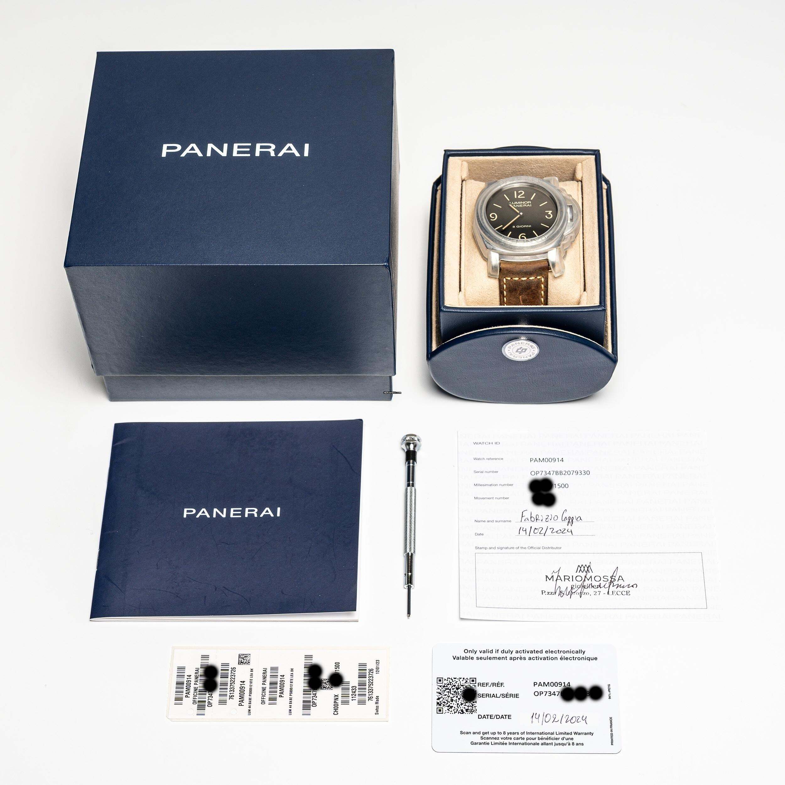 Thumbnail von Panerai Luminor Base 8 Days – PAM 00914 – like NEW – 02/2024 Full Set