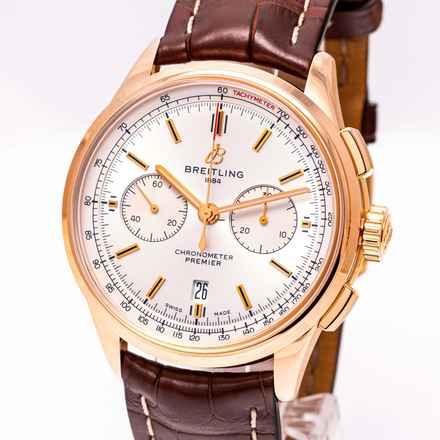 Breitling Premier B01 Chrono 42 Rosegold – RB0118371G1P2 – like NEW – 06/2024 Full Set 