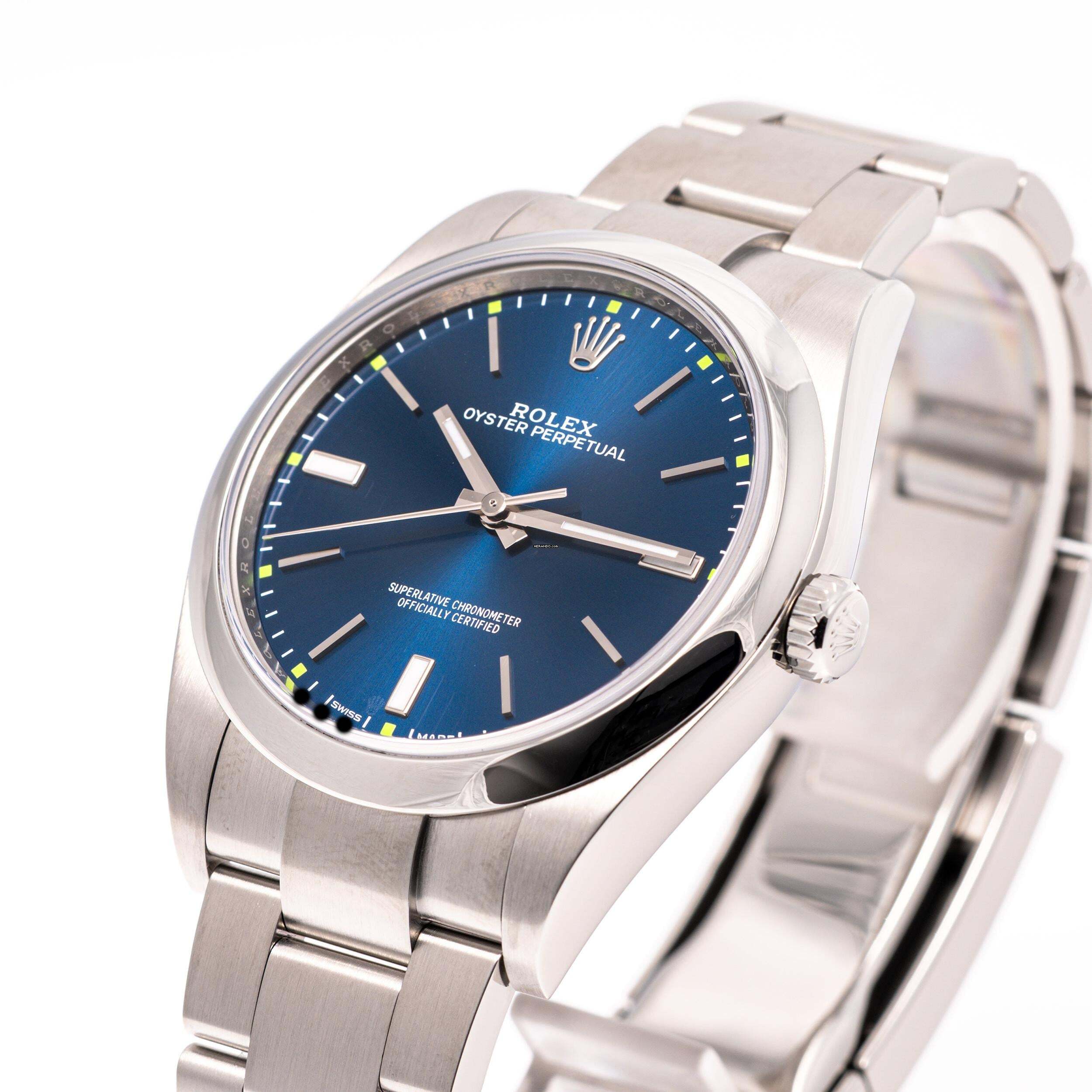 Thumbnail von Rolex Oyster Perpetual 39 Blue – 114300 – like NEW – 12/2018 Full Set Lc100