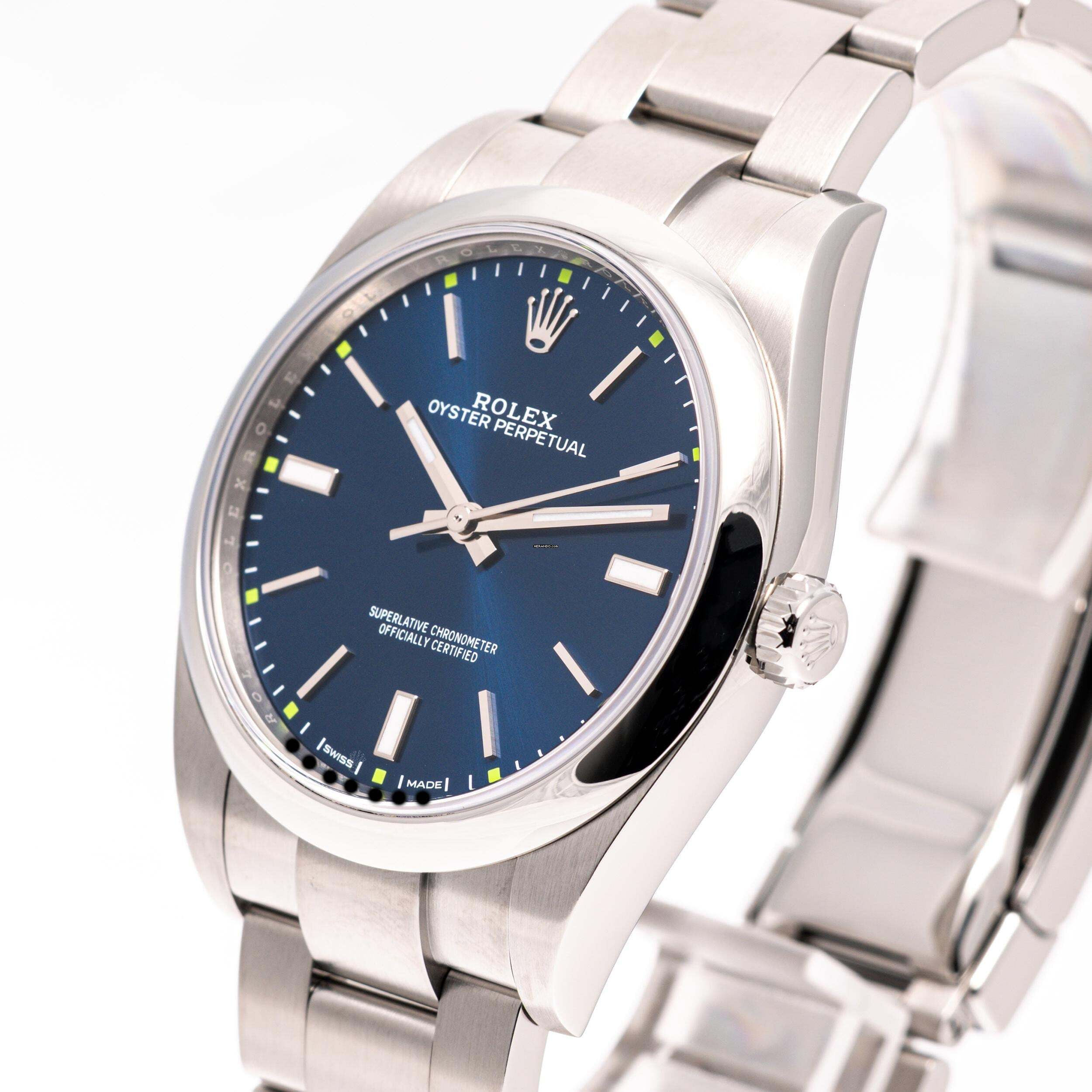 Thumbnail von Rolex Oyster Perpetual 39 Blue – 114300 – like NEW – 12/2018 Full Set Lc100