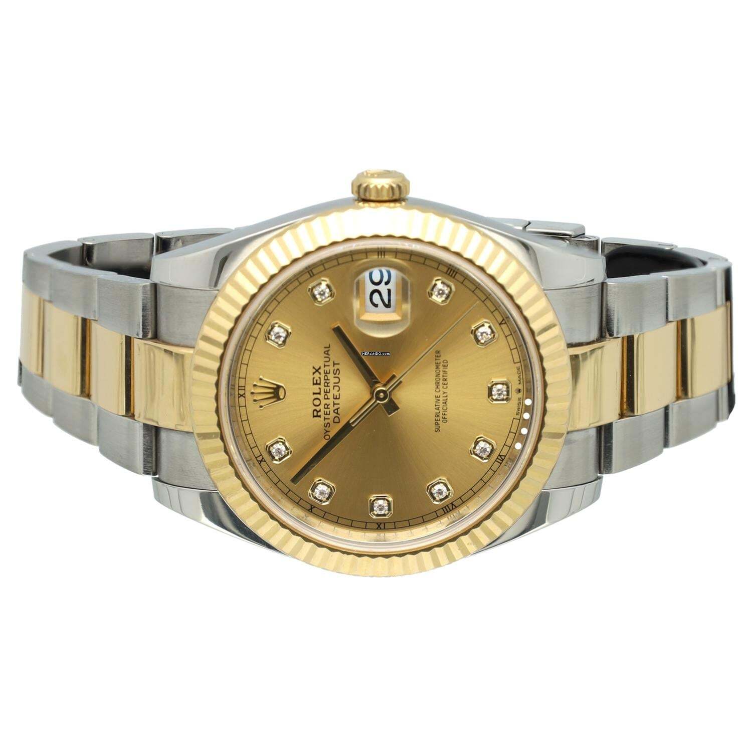 Thumbnail von Rolex Datejust 41 Champagne/Diamond Index Ref. 126333 Serviced