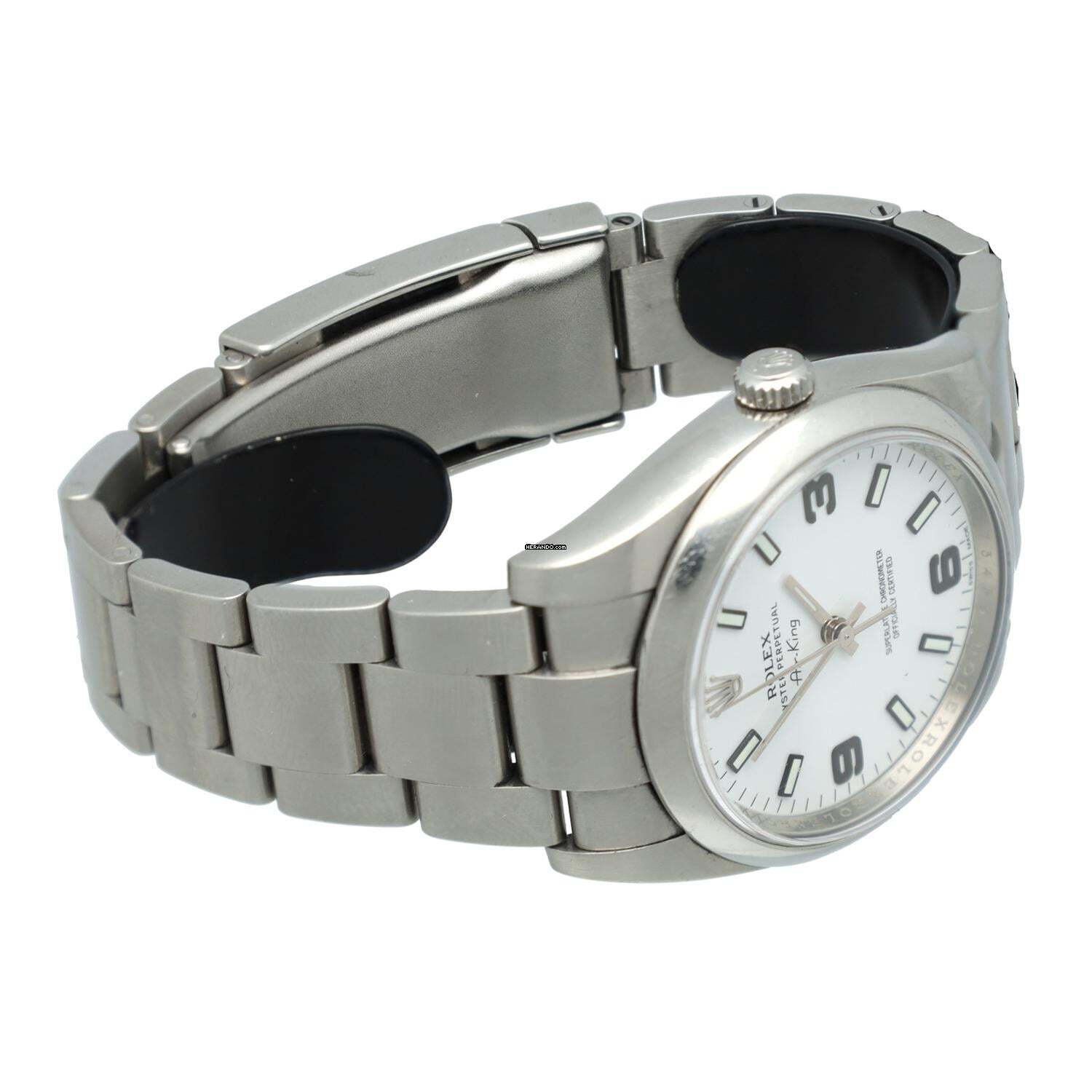 Thumbnail von Rolex Air King Ref.114200 White Index Full Set 2013