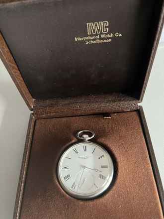  IWC Pocket Watch Taschenuhr Edelstahl mit Box 