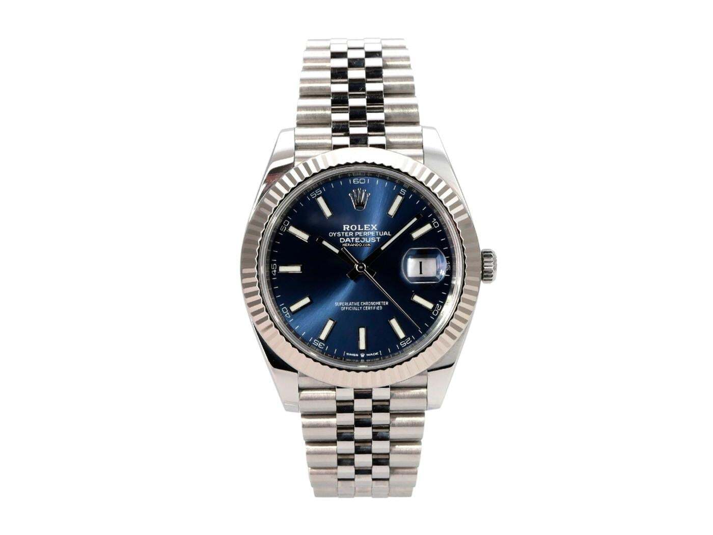  Rolex Datejust 41 Ref. 126334 Edelstahl / Weißgold Blau Jubile-Band 