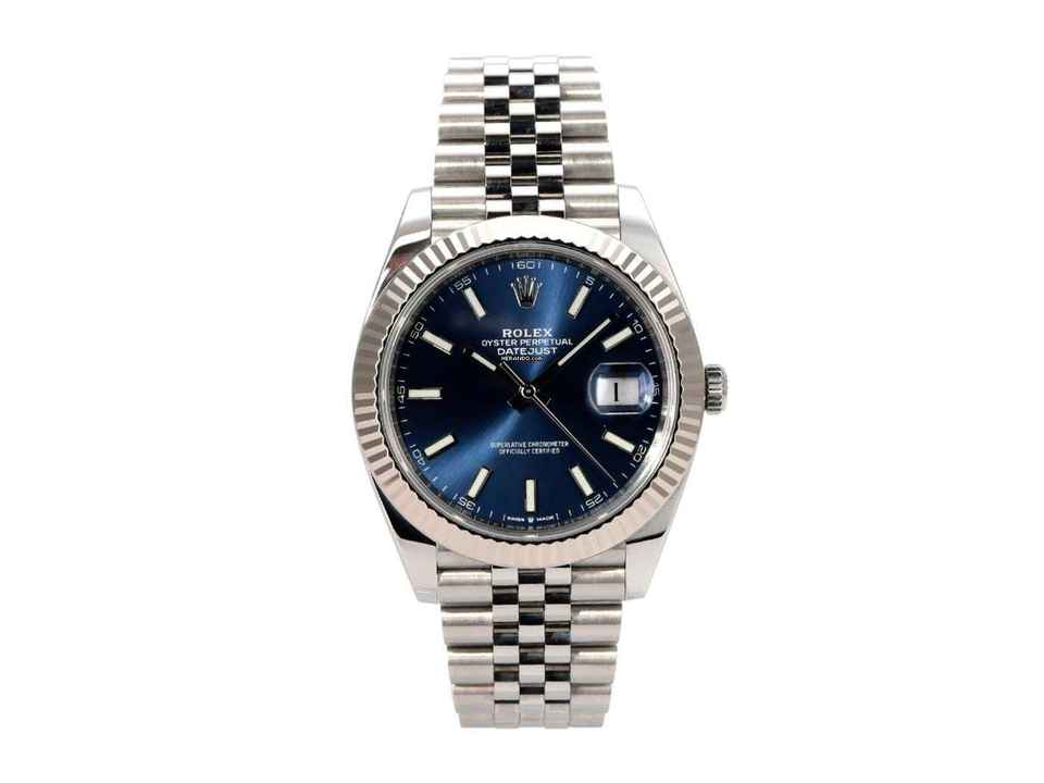  Rolex Datejust 41 Ref. 126334 Edelstahl / Weißgold Blau Jubile-Band 