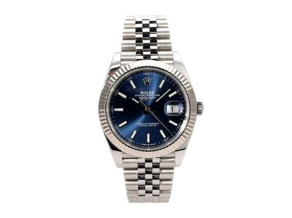  Rolex Datejust 41 Ref. 126334 Edelstahl / Weißgold Blau Jubile-Band 