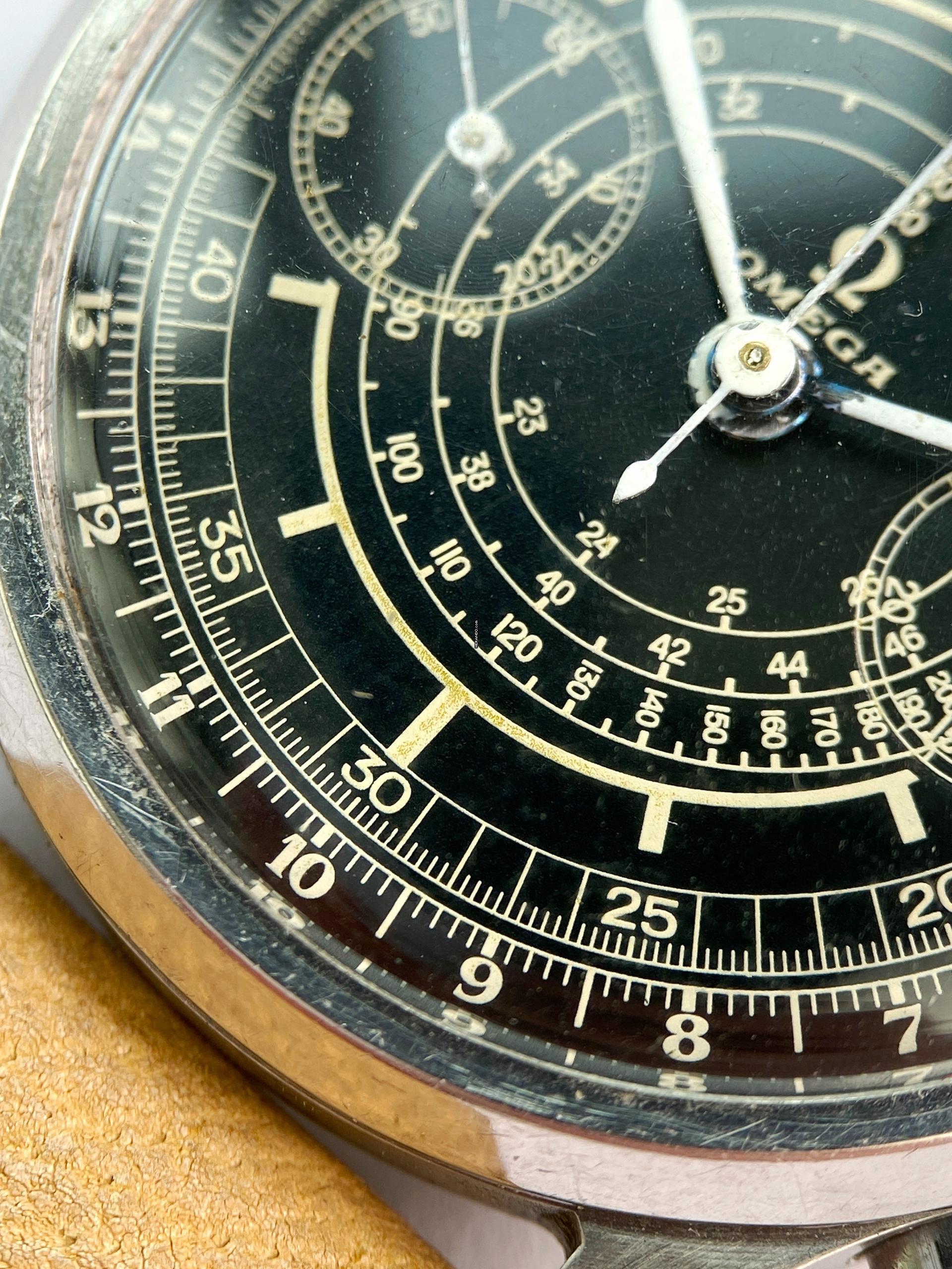 Thumbnail von Omega Classic Serviced Vintage 33.3 Chronograph Black Restord Sector Dial 38mm