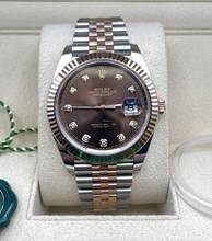 Thumbnail von Rolex Datejust 41 Steel/Rose Jubilee Chocolate Diamond Dial FULL SET Box&Papers 2021