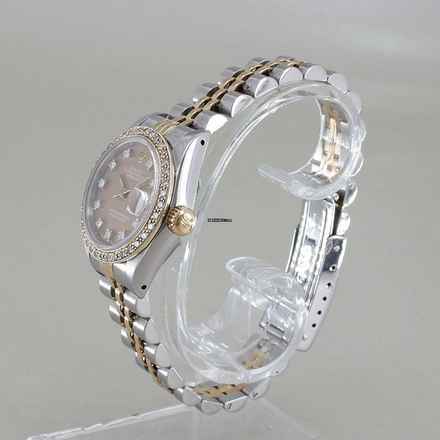 Rolex Lady-Datejust with brown dial and diamond-set bezel