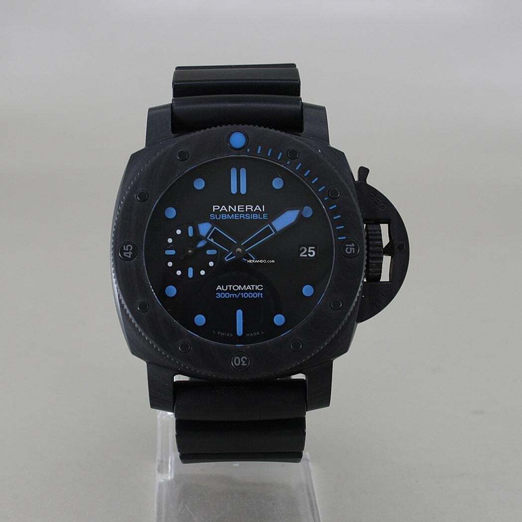 Thumbnail von Panerai Submersible Carbotech Ø 42 mm 2 straps Full Full Full Set Top condition