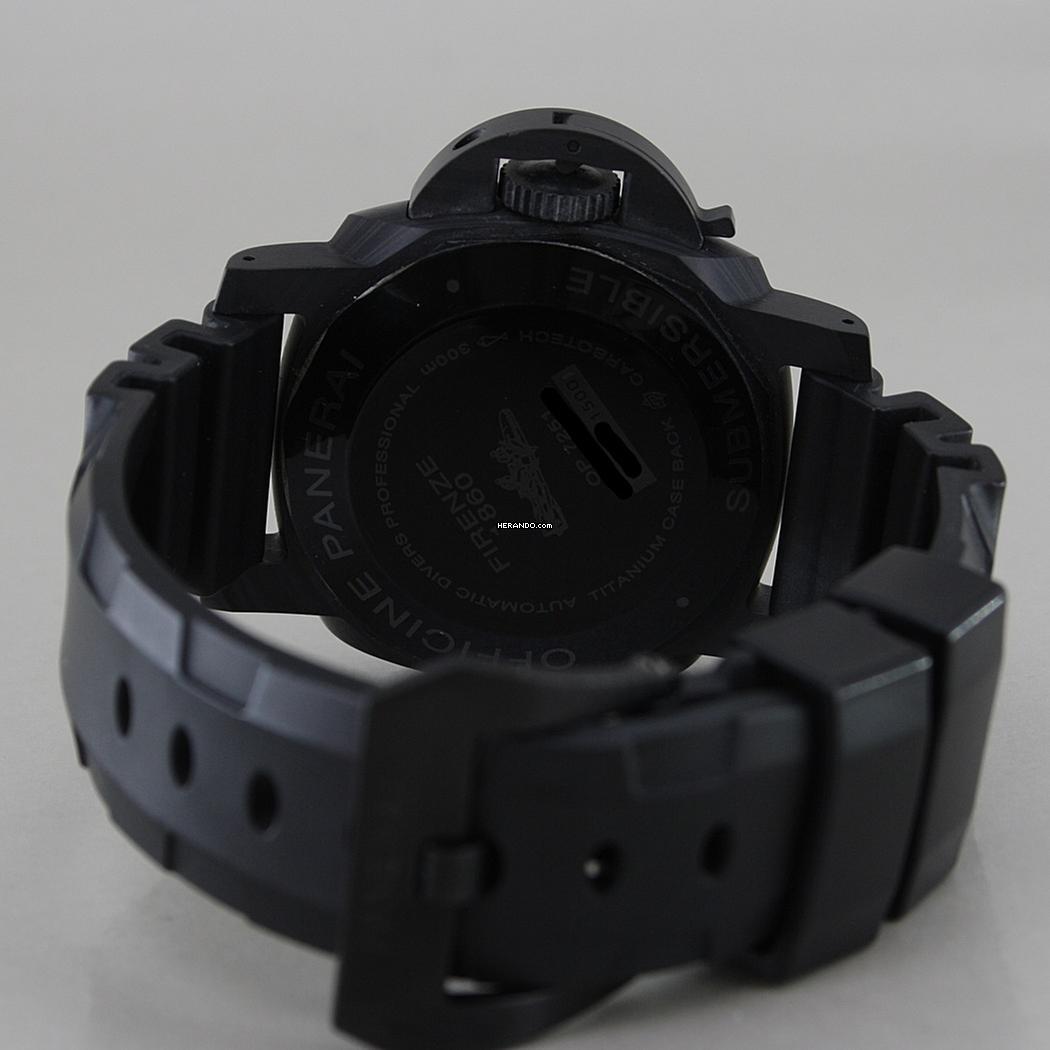 Thumbnail von Panerai Submersible Carbotech Ø 42 mm 2 straps Full Full Full Set Top condition