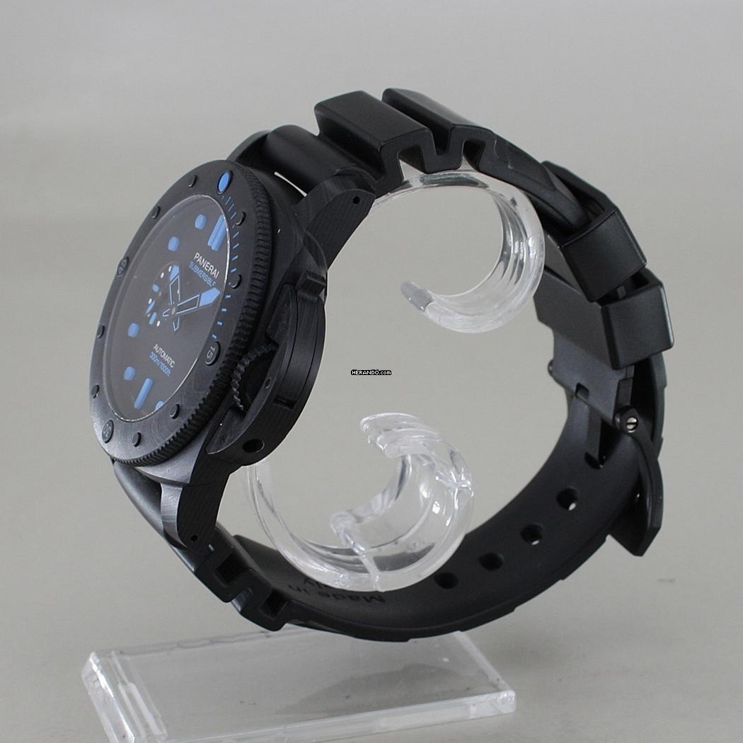 Thumbnail von Panerai Submersible Carbotech Ø 42 mm 2 straps Full Full Full Set Top condition
