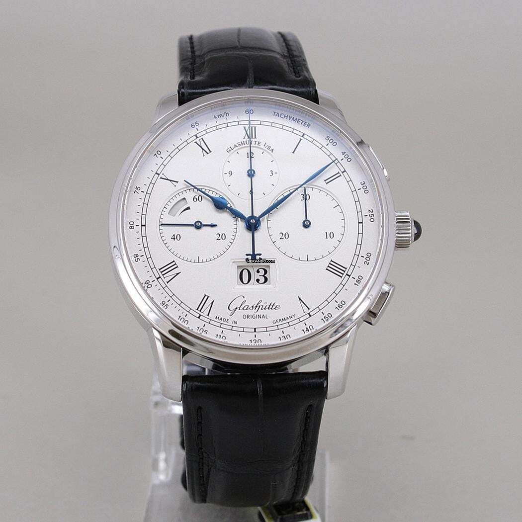 Thumbnail von Glashütte Original Senator Chronograph Panorama Date Platinum Ø 42 mm unused Full Set
