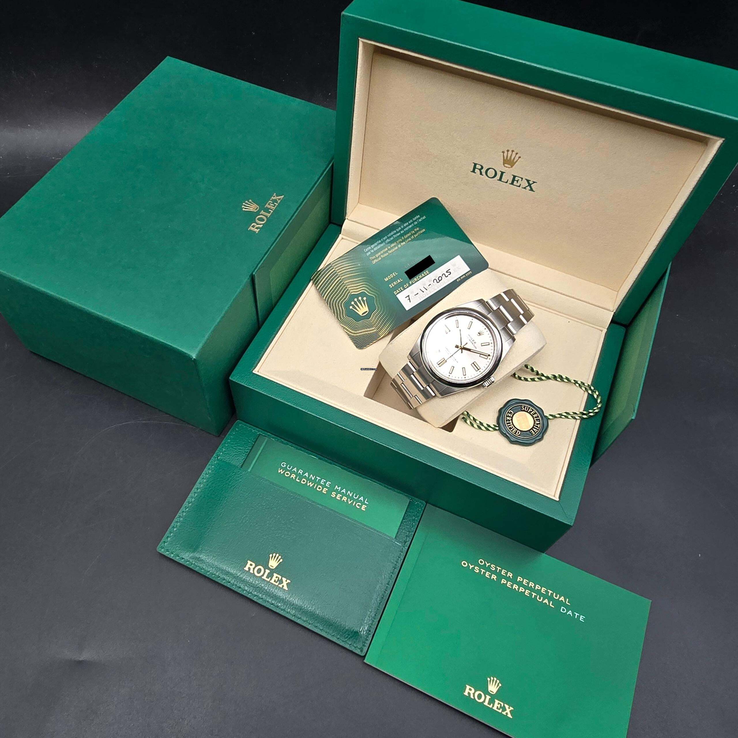 Thumbnail von Rolex Oyster Perpetual 41mm 134300 Silver Very Good Full Set 11-2025