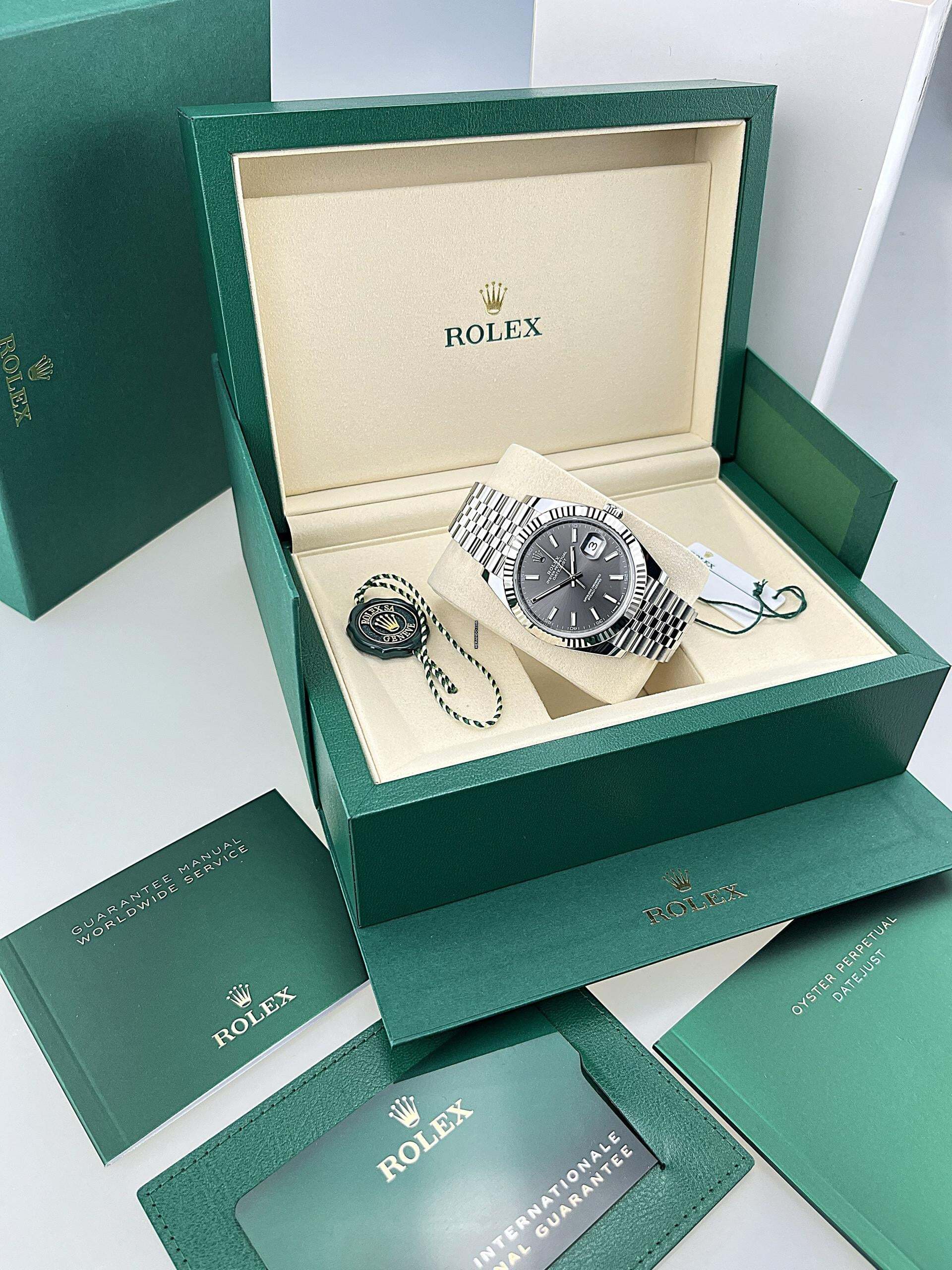 Thumbnail von Rolex Datejust 41 03/2026 LC100 Jubilé-Armband ZB Schiefergrau Index Full Set