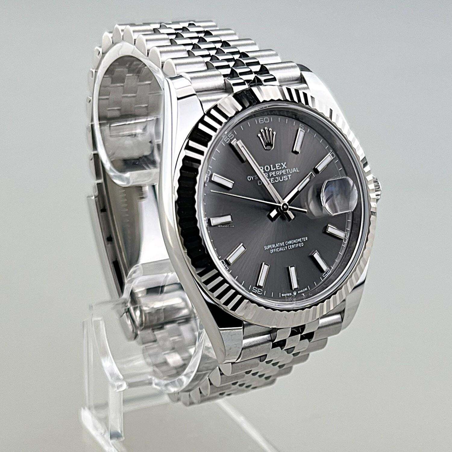 Thumbnail von Rolex Datejust 41 03/2026 LC100 Jubilé-Armband ZB Schiefergrau Index Full Set