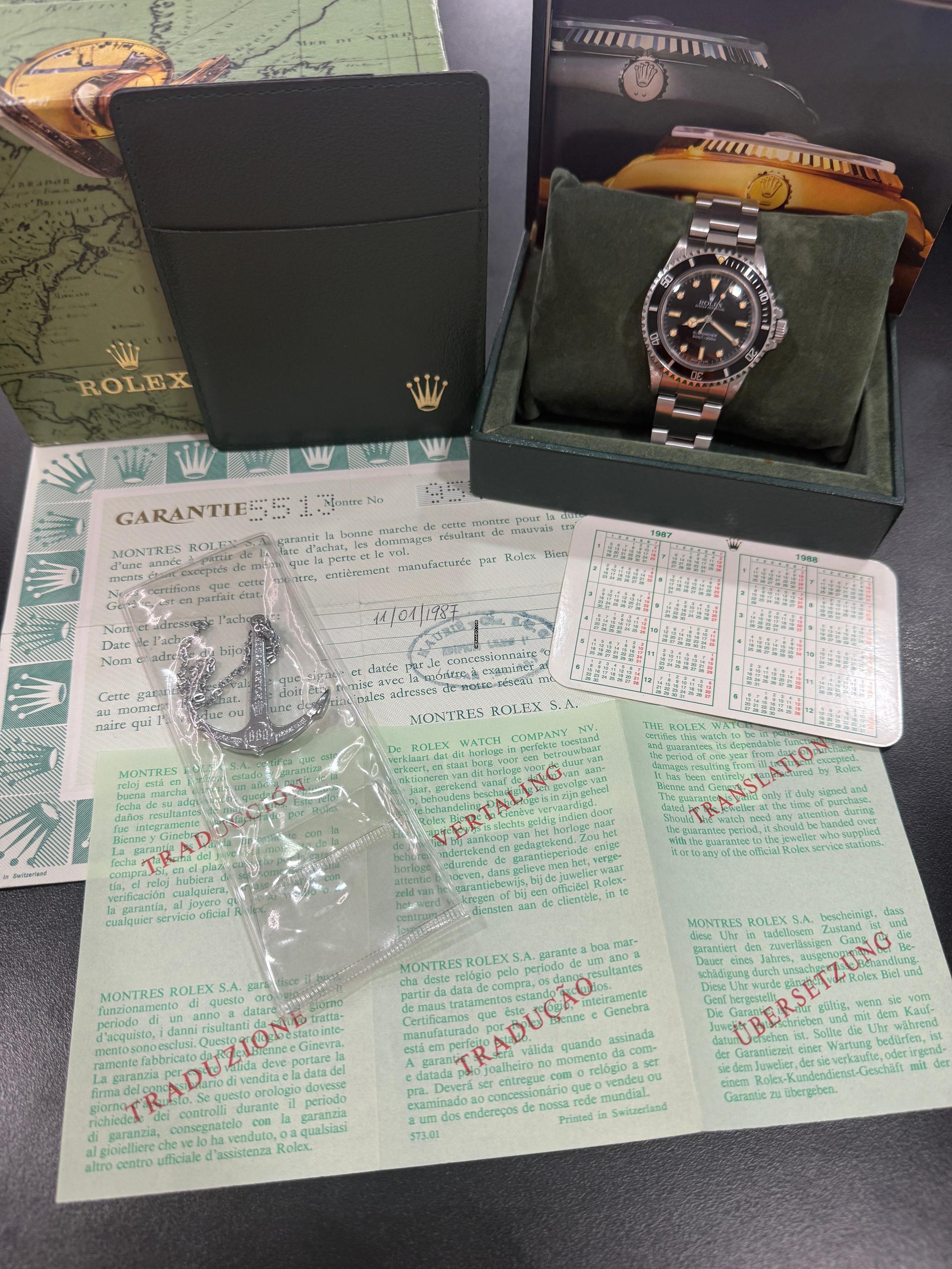 Thumbnail von Rolex Submariner (No Date) Glossy Dial Submariner 5513 Pumpkin patina Full Set 1987