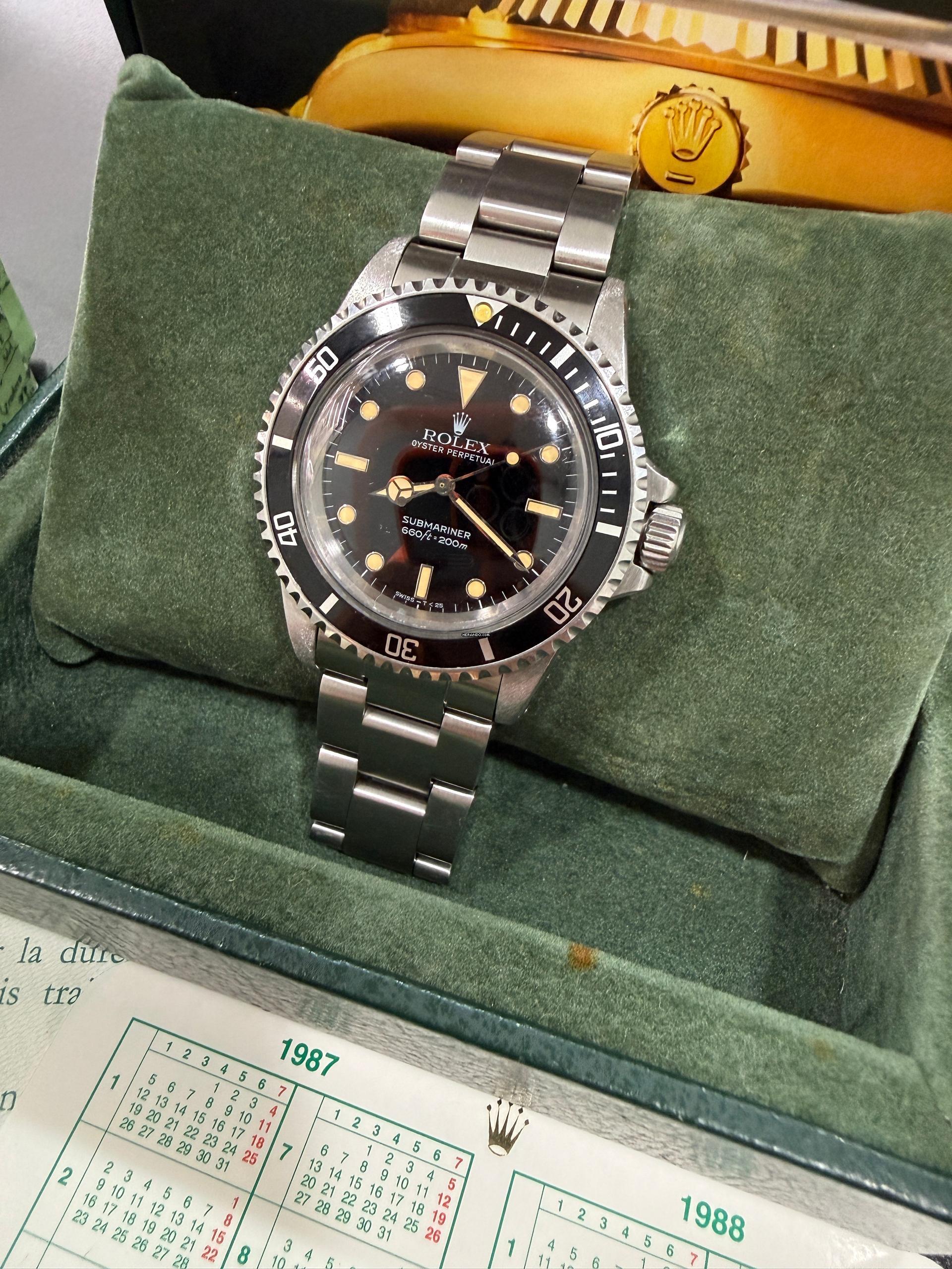 Thumbnail von Rolex Submariner (No Date) Glossy Dial Submariner 5513 Pumpkin patina Full Set 1987