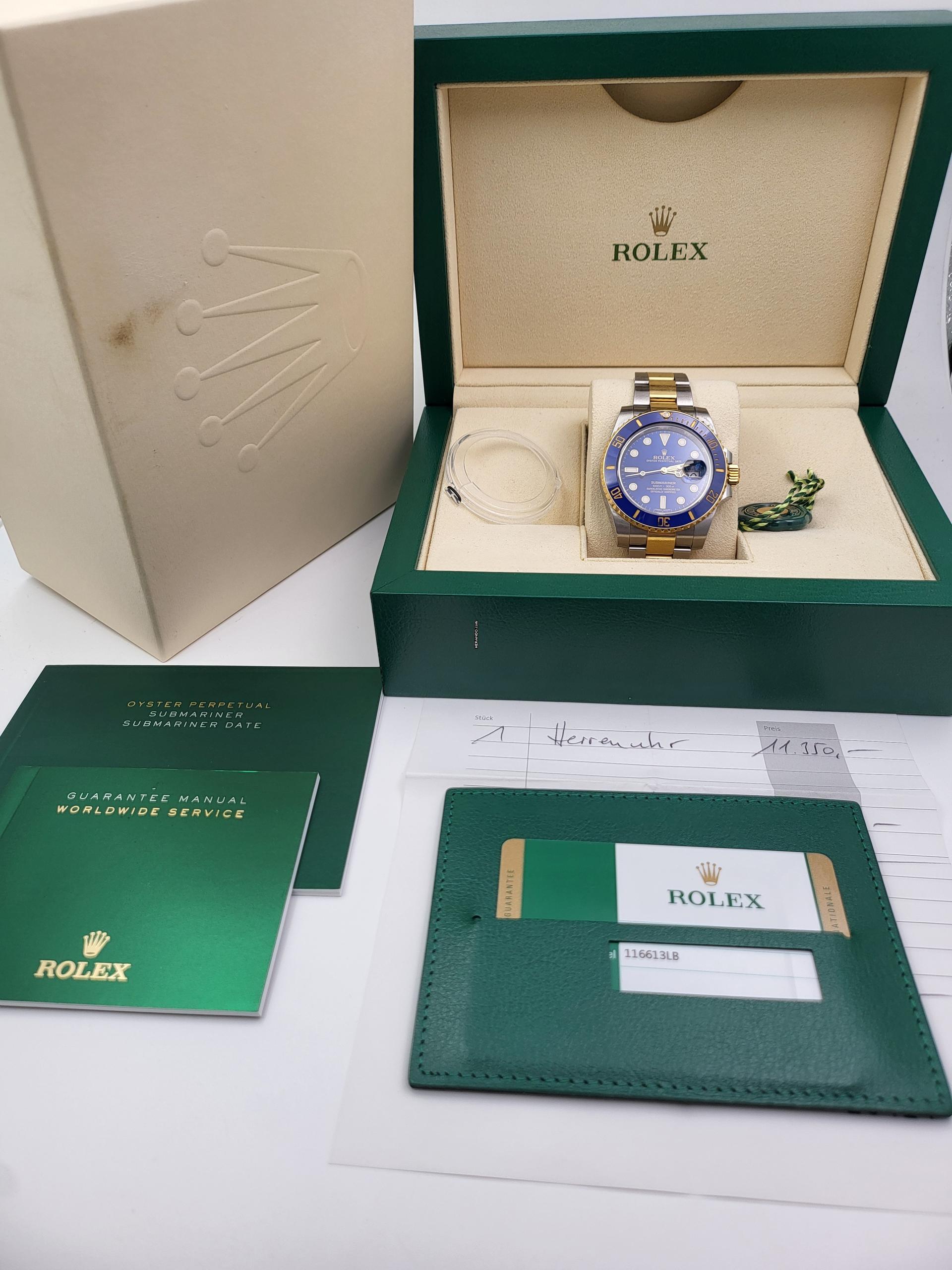 Thumbnail von Rolex Submariner Date 40 bluesy steel gold Full Set 2016 Austria