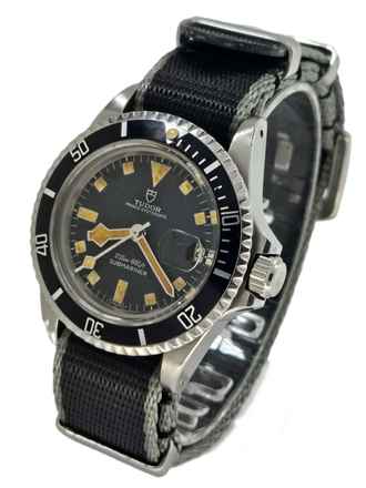 Tudor Submariner Snowflake Rolex Case - black tritium Dial