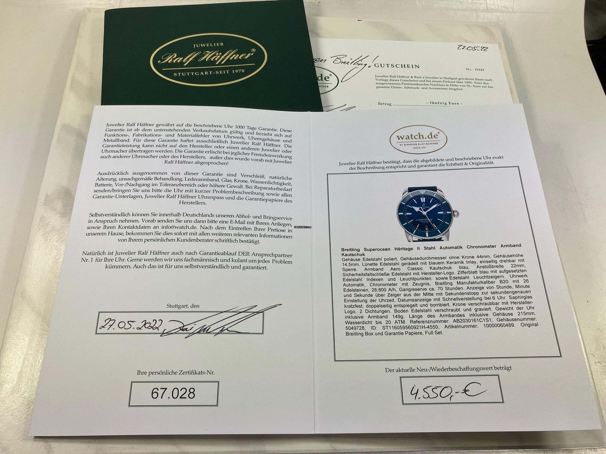 Thumbnail von Breitling Superocean Heritage Azul-Azul / 44 mm / Juego completo