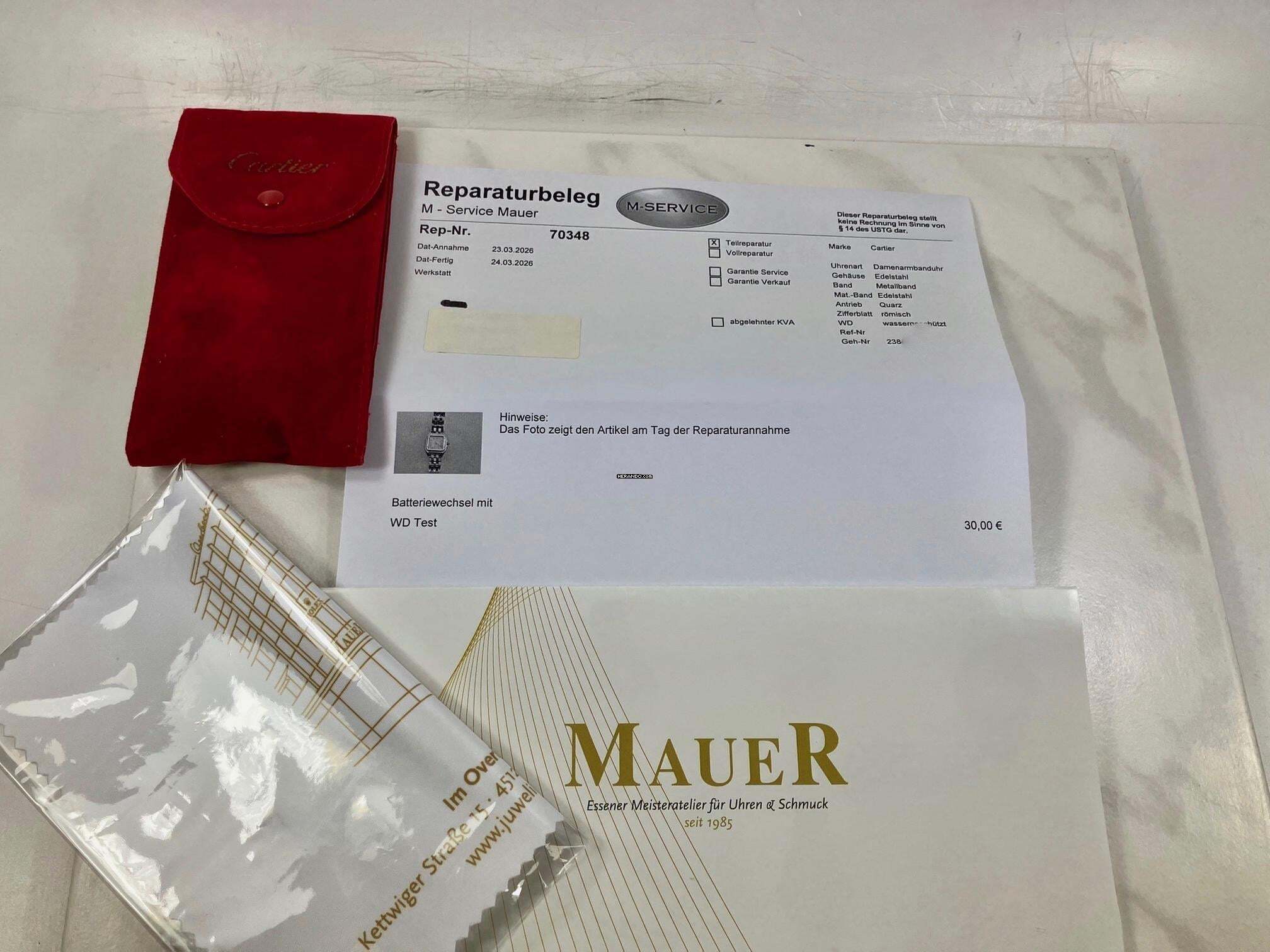 Thumbnail von Cartier Panthère Medium Date 27mm / Box+Papers / 2003