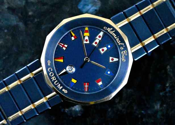 Corum Admiral's Cup 99.810.31 V-52 | Juego completo 1993 | acero azul y oro