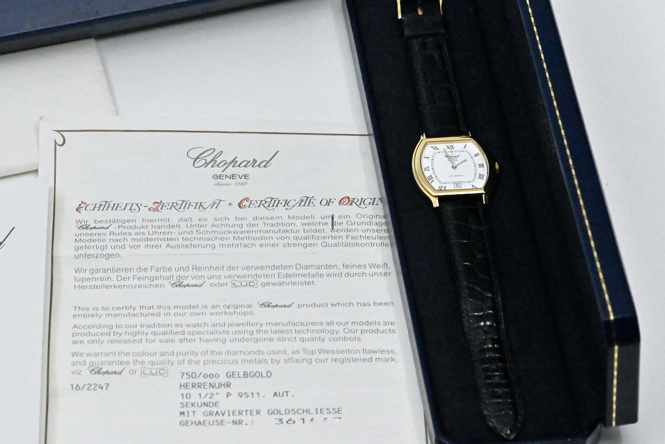 Thumbnail von Chopard Tonneau Tarihi | 2247 | Otomatik | Tam Set 2002 | sarı altın