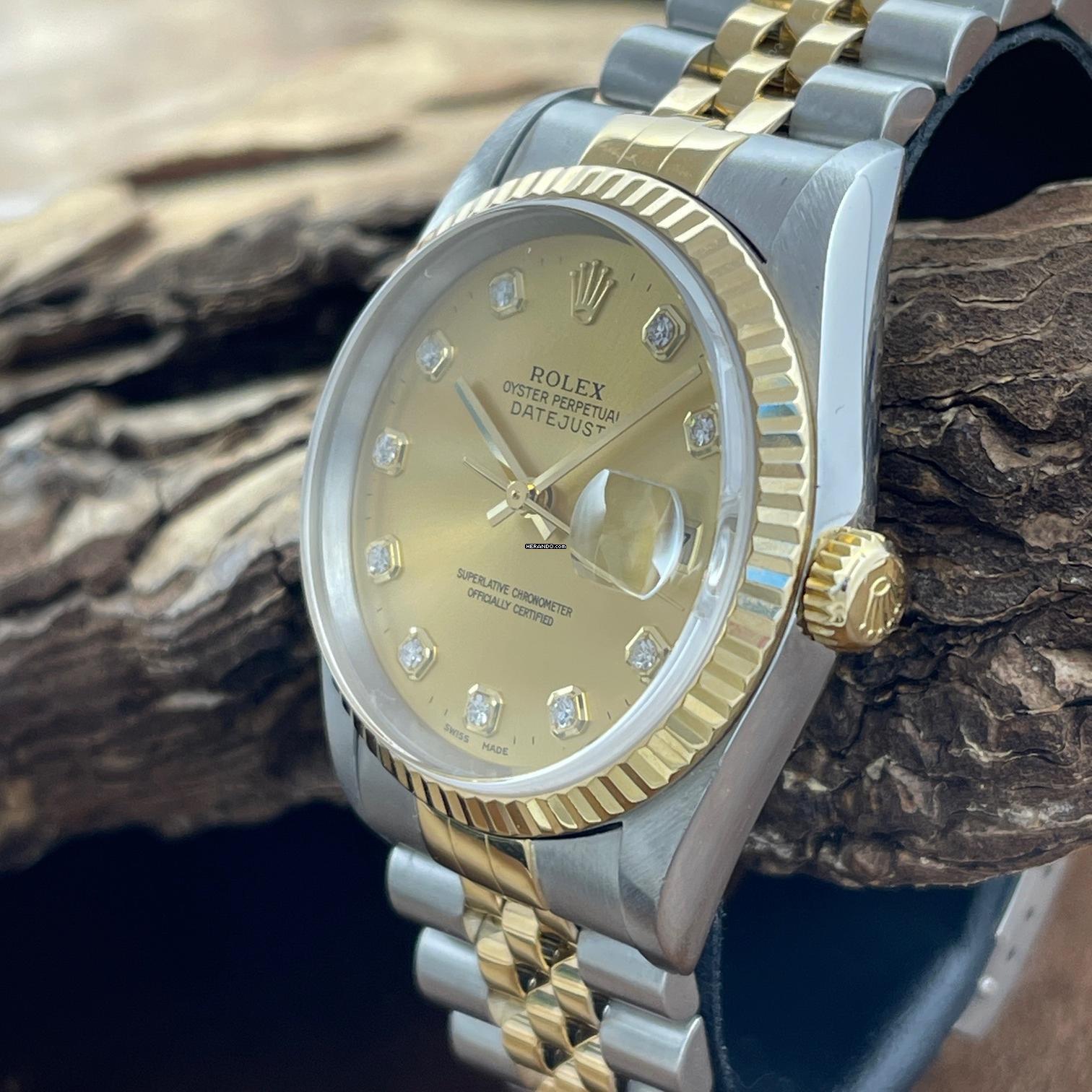 Thumbnail von Rolex Datejust 36 Datejust 36 - Diamant Blatt - FULLSET - Ref. 16233